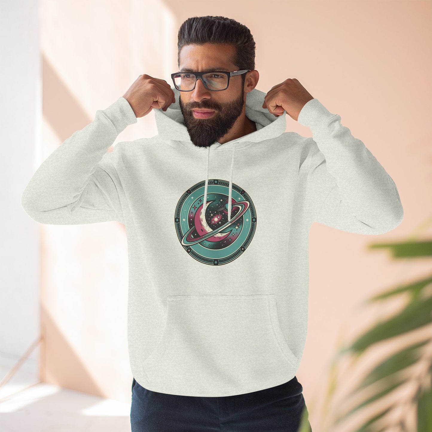 Saturn Planet Hoodie – Retro Space Ring Graphic Hoodie | Minimal Cosmic Aesthetic, Astronomy Hoodie, Unisex Hoodie