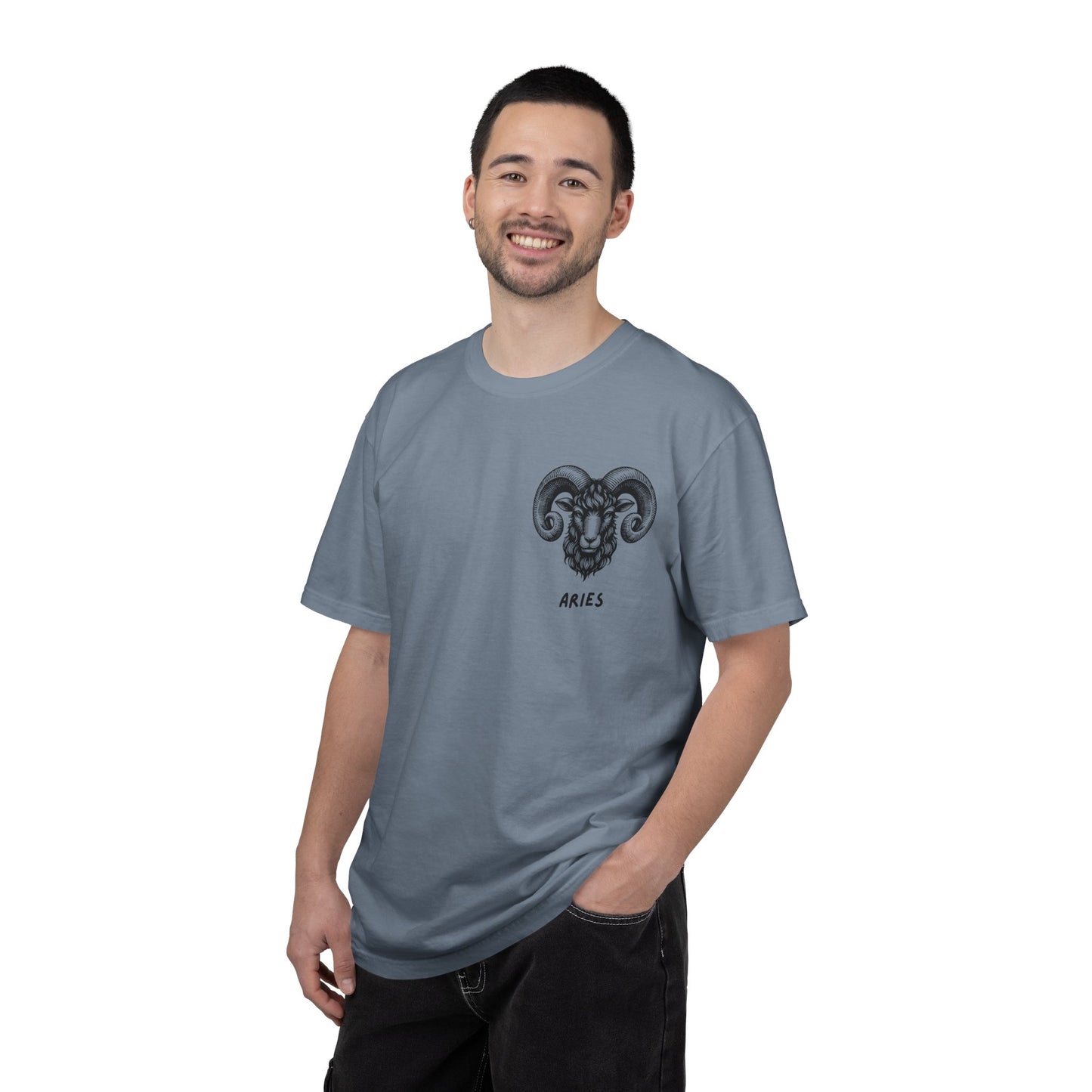 Aries Zodiac T-Shirt – Aries Ram Astrology Graphic Tee | Vintage Star Sign Shirt, Unisex Tee