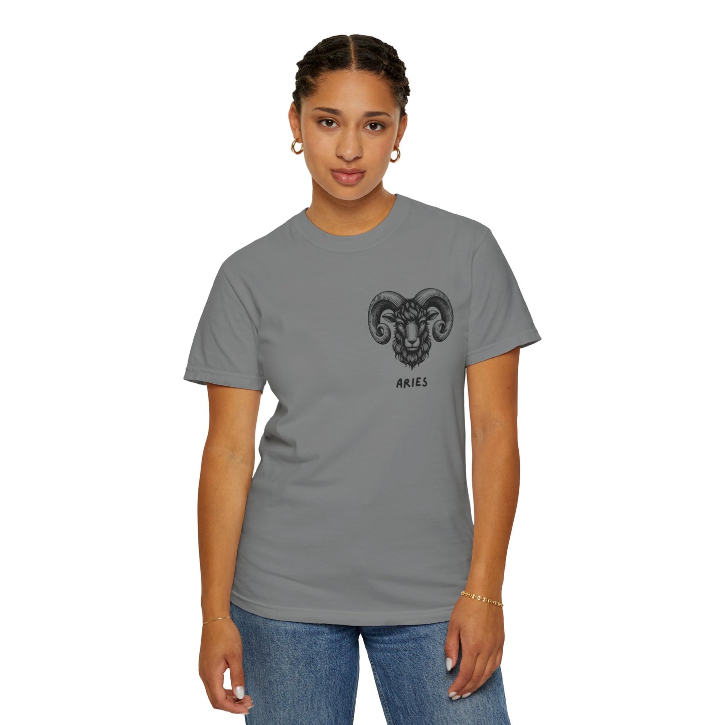 Aries Zodiac T-Shirt – Aries Ram Astrology Graphic Tee | Vintage Star Sign Shirt, Unisex Tee