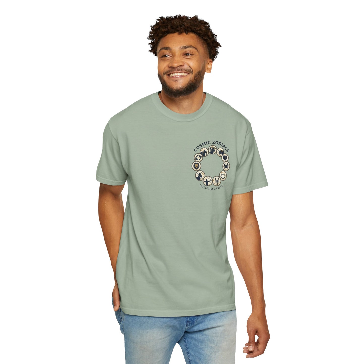 Zodiac Circle T-Shirt – Cosmic Zodiac Astrology Graphic Tee | Celestial Star Sign Shirt, Unisex Tee