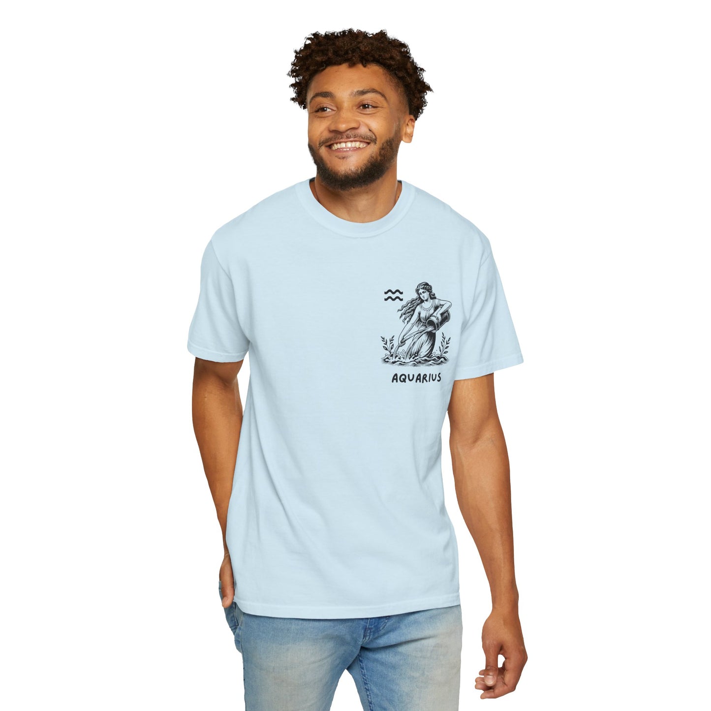 Aquarius Zodiac T-Shirt – Vintage Water Bearer Astrology Tee | Celestial Star Sign Shirt