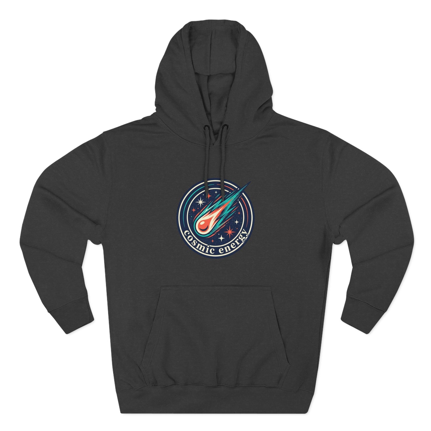 Cosmic Energy Hoodie – Meteor & Shooting Star Graphic Hoodie | Space Aesthetic, Celestial Streetwear, Unisex Hoodie