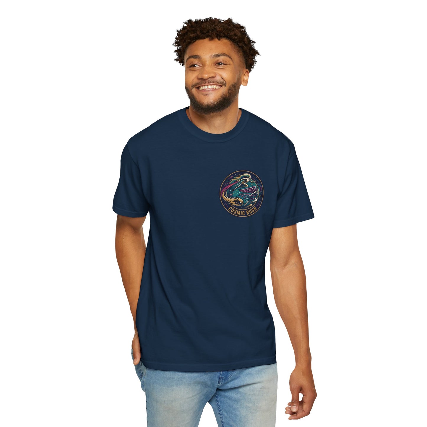 Cosmic Rush Skate T-Shirt – Retro Space Surf Graphic Tee | Vintage Cosmic Wave Shirt, Unisex Casual Tee