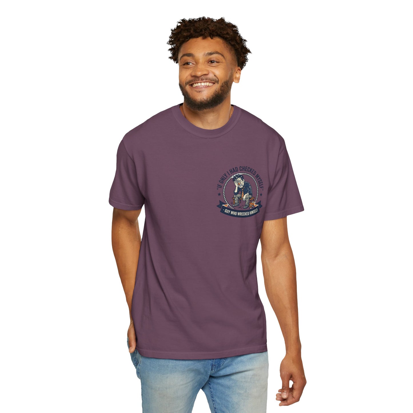 Funny Self Reflection T-Shirt – “If Only I Had Checked Myself” Vintage Humor Tee | Sarcastic Graphic Shirt