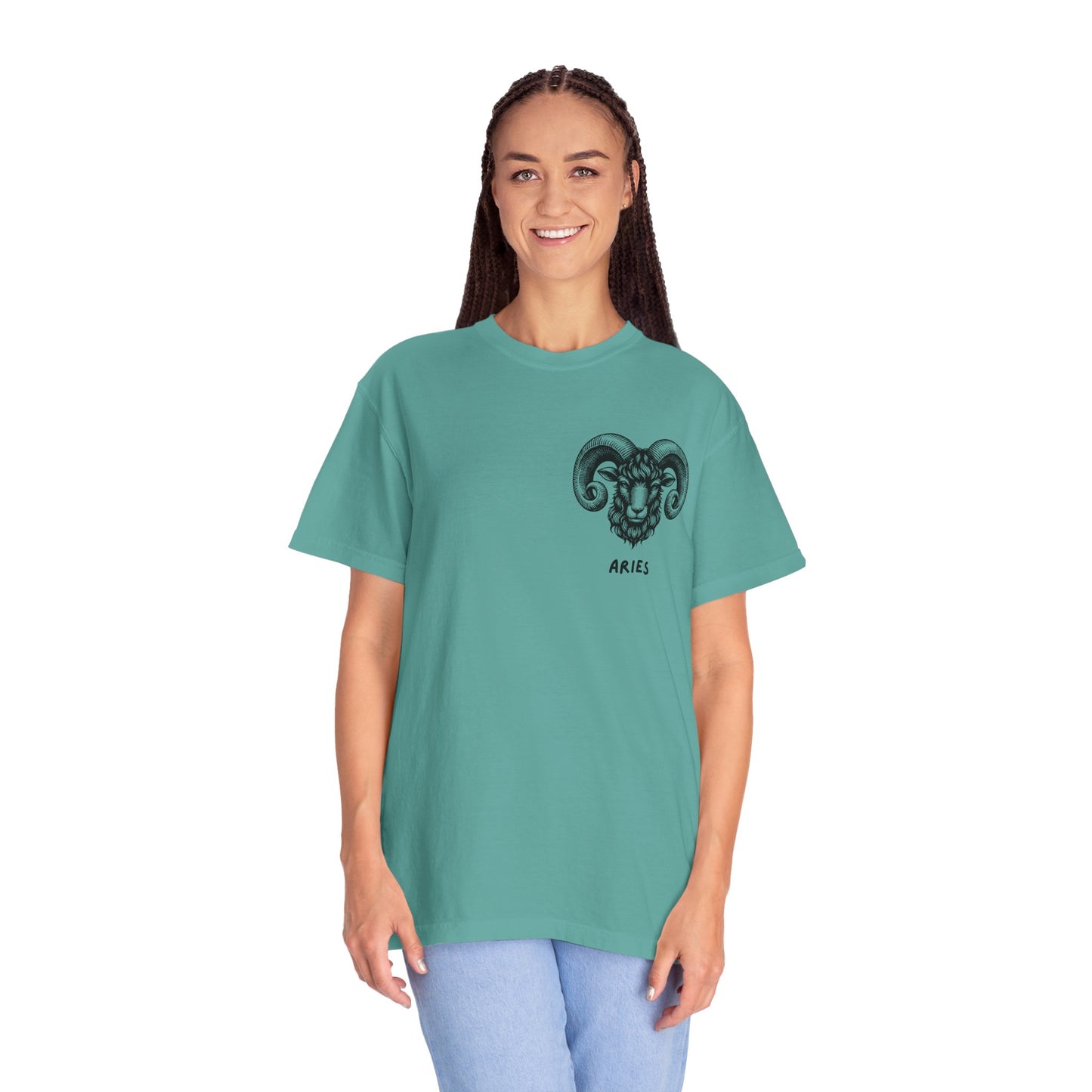 Aries Zodiac T-Shirt – Aries Ram Astrology Graphic Tee | Vintage Star Sign Shirt, Unisex Tee