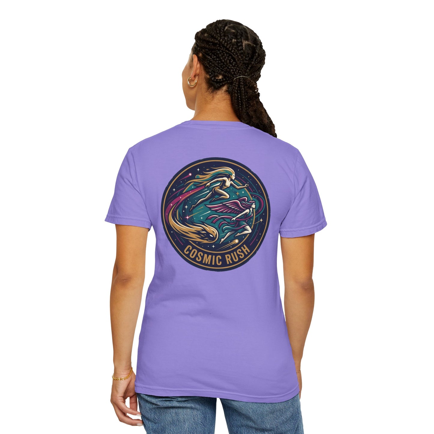 Cosmic Rush Skate T-Shirt – Retro Space Surf Graphic Tee | Vintage Cosmic Wave Shirt, Unisex Casual Tee