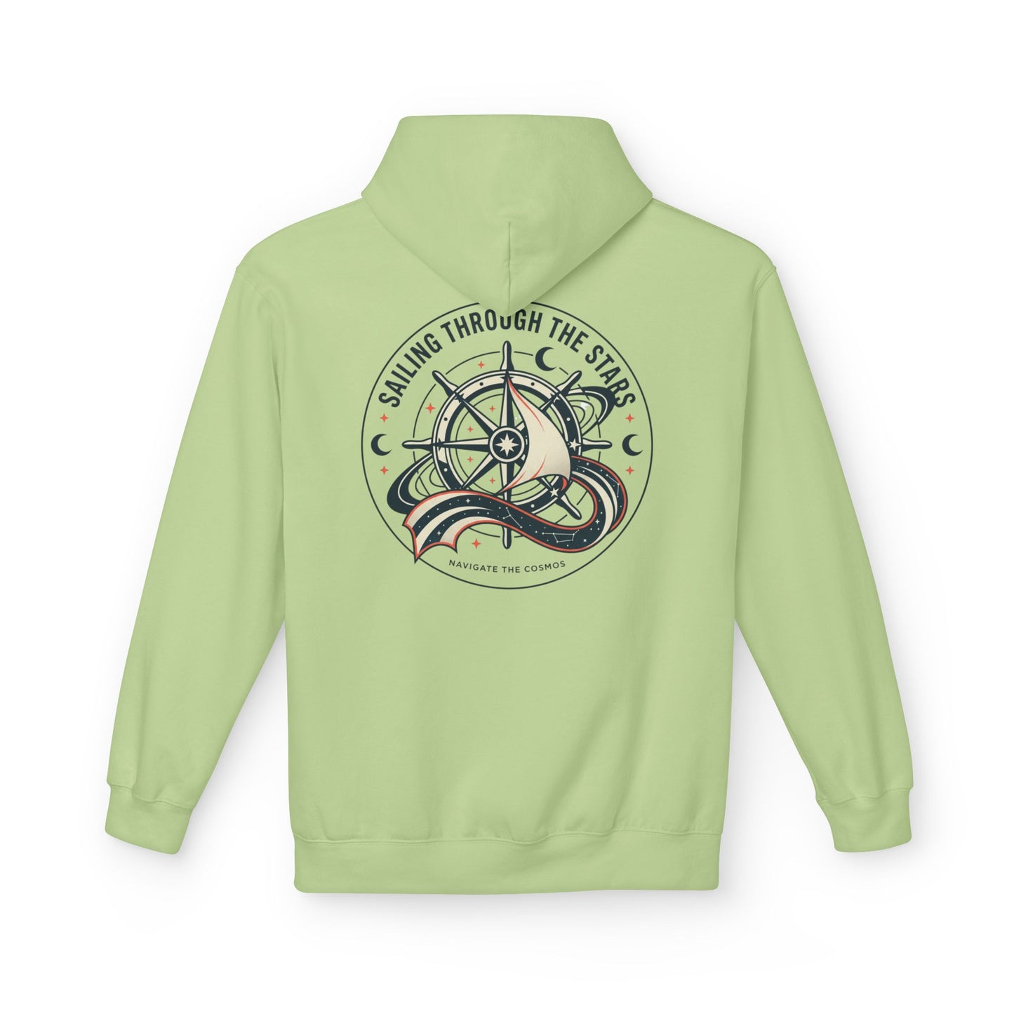 Celestial Nautical Hoodie – Spiritual Ocean Compass & Swirl Design | Astrology, Cosmic Streetwear, Unisex Hoodie