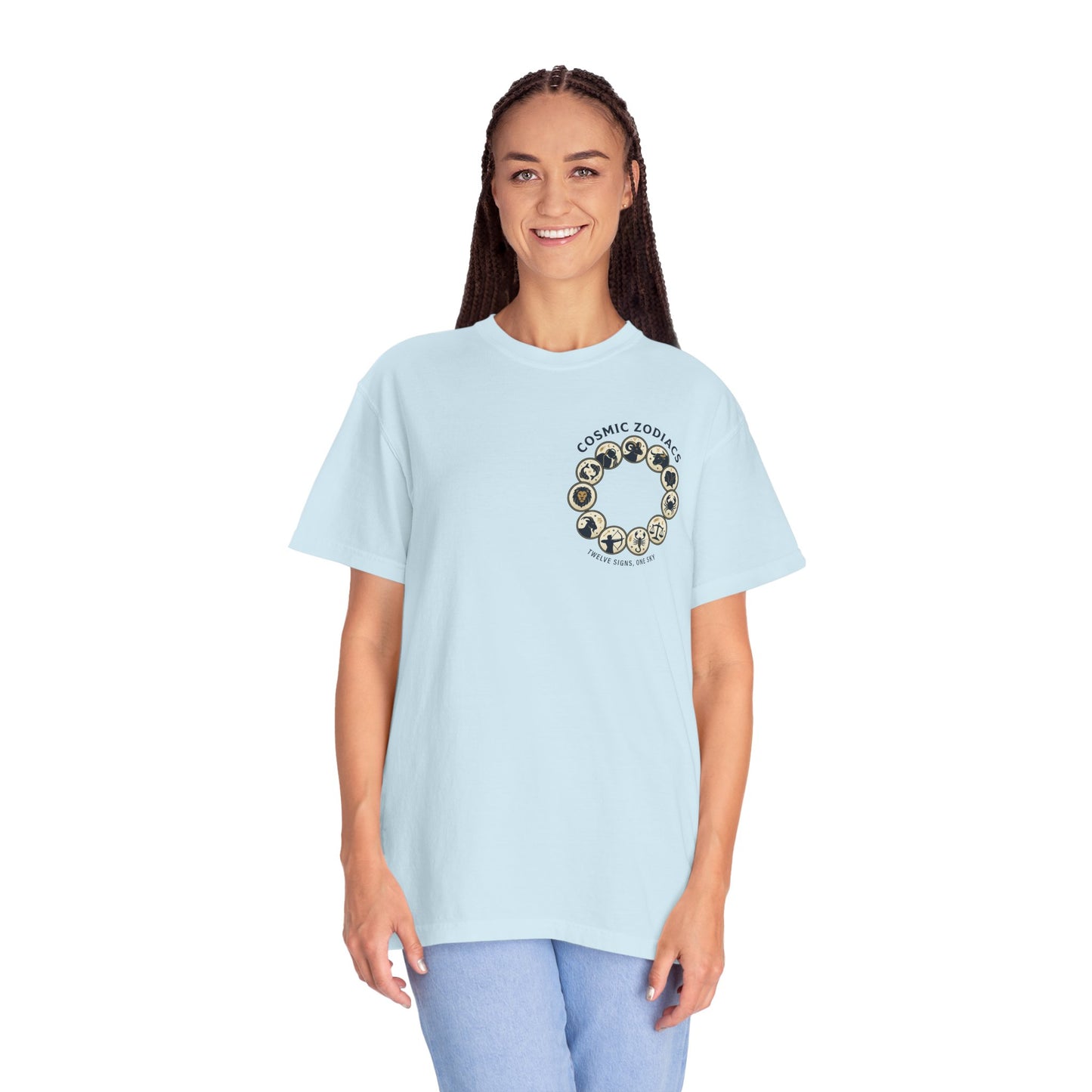 Zodiac Circle T-Shirt – Cosmic Zodiac Astrology Graphic Tee | Celestial Star Sign Shirt, Unisex Tee