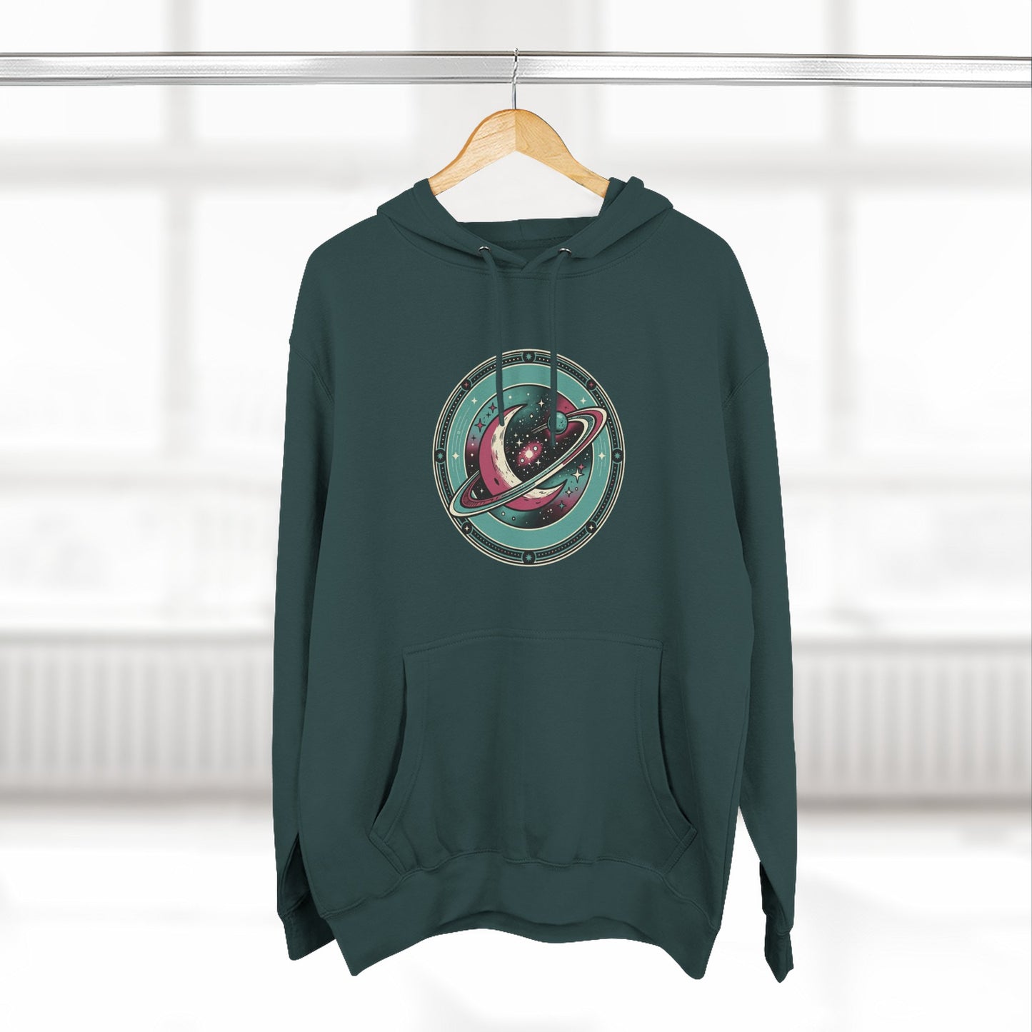 Saturn Planet Hoodie – Retro Space Ring Graphic Hoodie | Minimal Cosmic Aesthetic, Astronomy Hoodie, Unisex Hoodie
