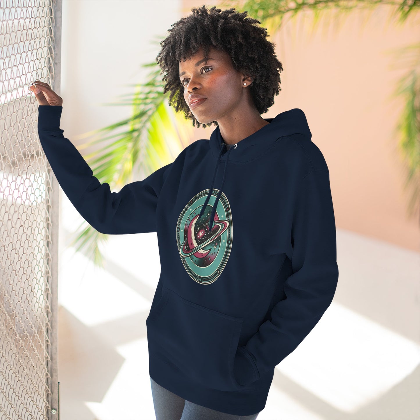 Saturn Planet Hoodie – Retro Space Ring Graphic Hoodie | Minimal Cosmic Aesthetic, Astronomy Hoodie, Unisex Hoodie