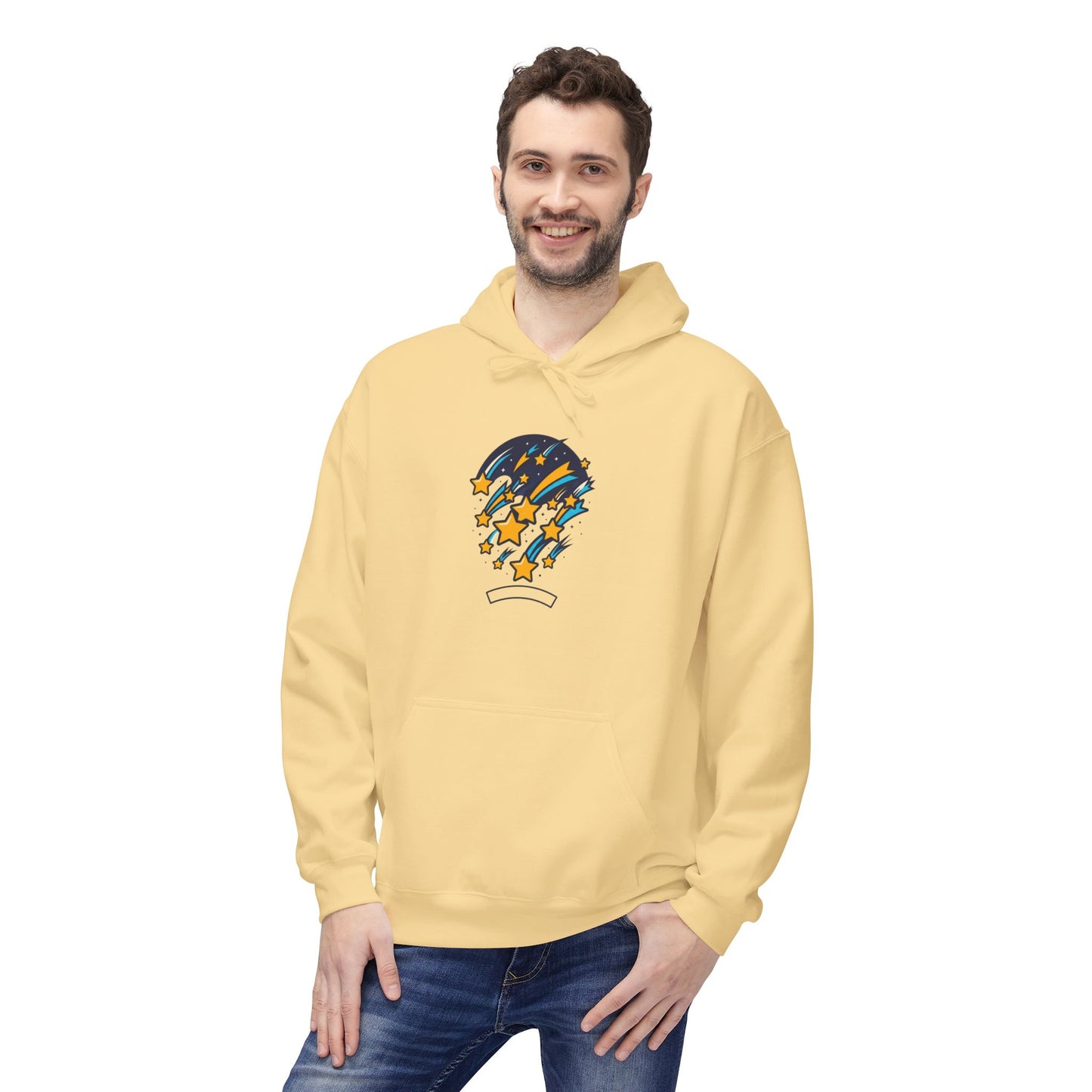 Starfall Hoodie – Shooting Stars Graphic Hoodie | Celestial Aesthetic, Cosmic Streetwear, Unisex Pullover