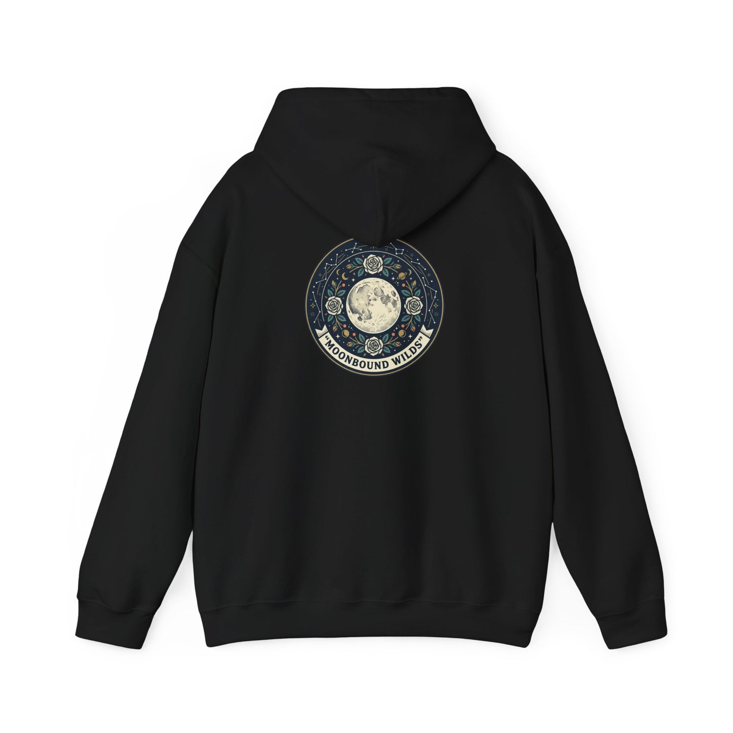 Moonbound Wilds Hoodie – Celestial Wolf Moon Graphic Sweatshirt | Vintage Cosmic Streetwear