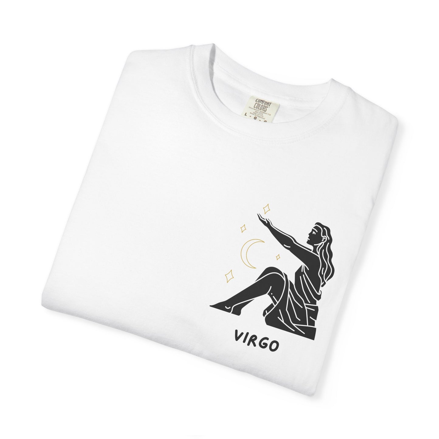 Virgo Zodiac T-Shirt – Minimalist Astrology Tee | Celestial Star Sign Graphic Shirt