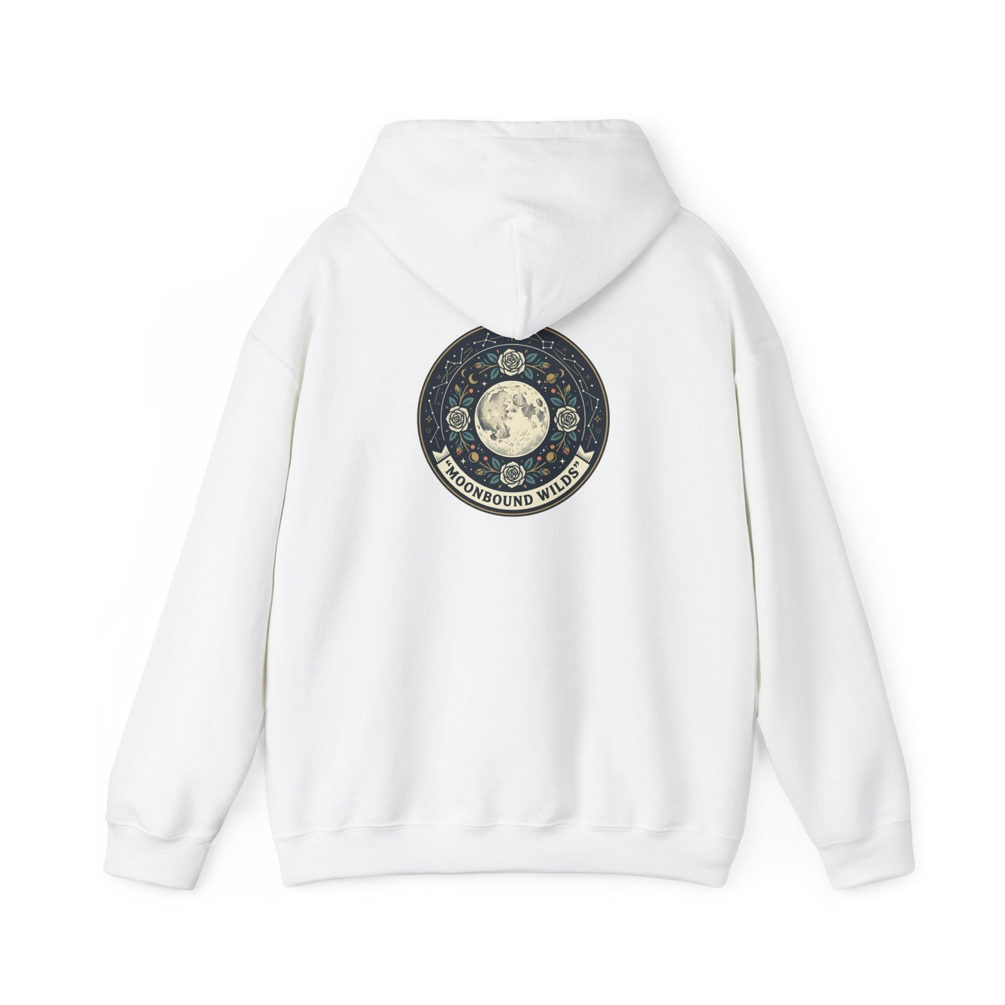 Moonbound Wilds Hoodie – Celestial Wolf Moon Graphic Sweatshirt | Vintage Cosmic Streetwear