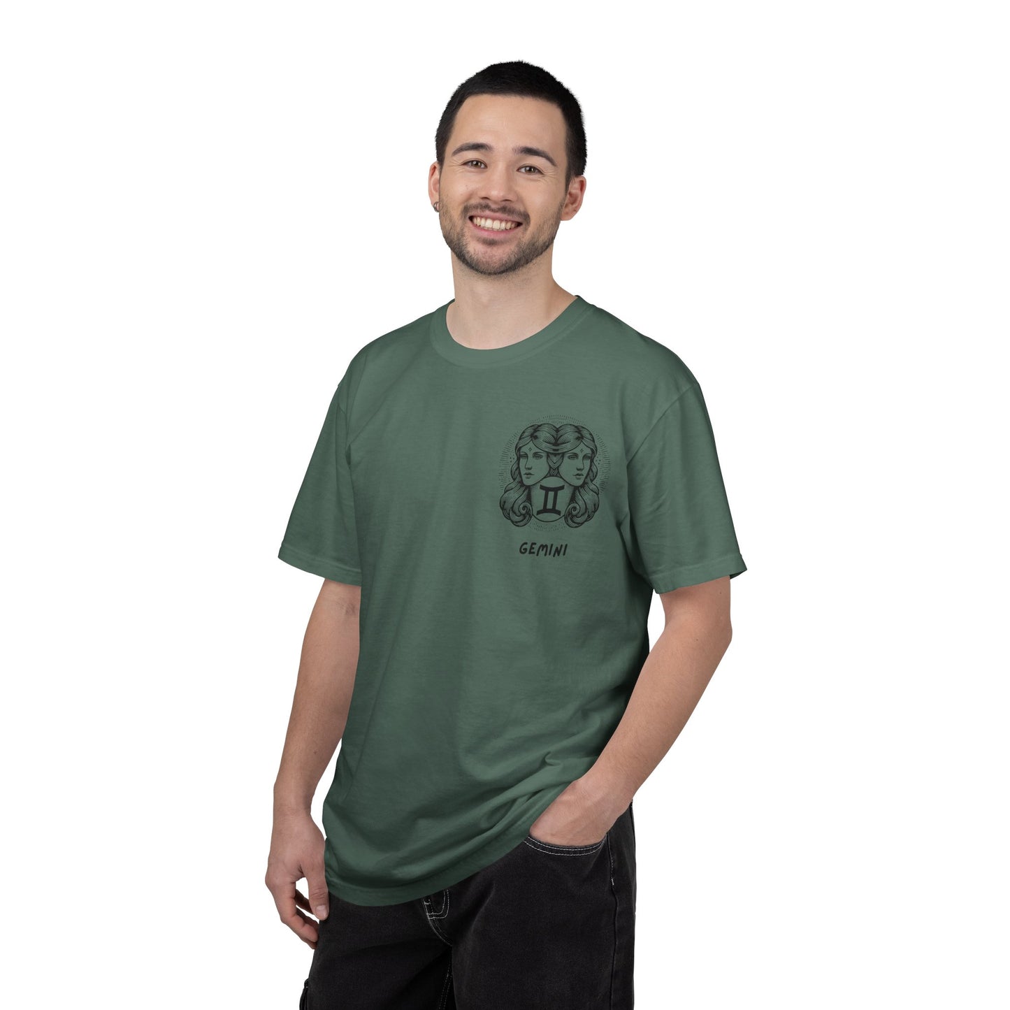 Gemini Zodiac T-Shirt – Twin Faces Astrology Tee | Minimal Celestial Graphic Shirt