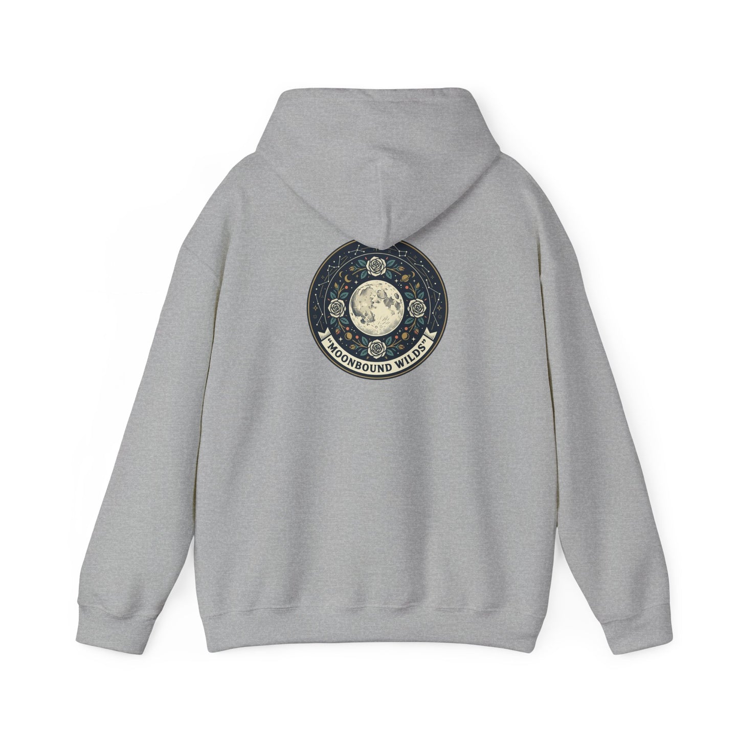 Moonbound Wilds Hoodie – Celestial Wolf Moon Graphic Sweatshirt | Vintage Cosmic Streetwear