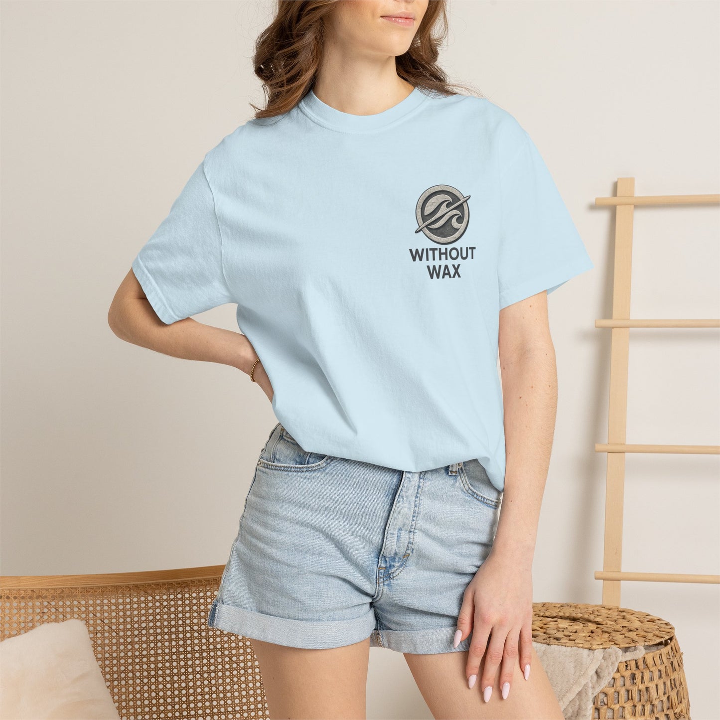 Without Wax Surf Logo T-Shirt – Coastal Wave Badge Graphic Tee | Vintage Streetwear Shirt