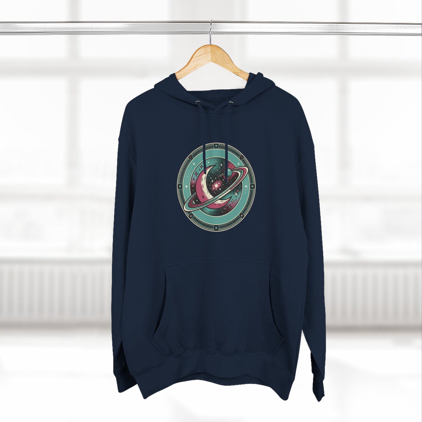 Saturn Planet Hoodie – Retro Space Ring Graphic Hoodie | Minimal Cosmic Aesthetic, Astronomy Hoodie, Unisex Hoodie