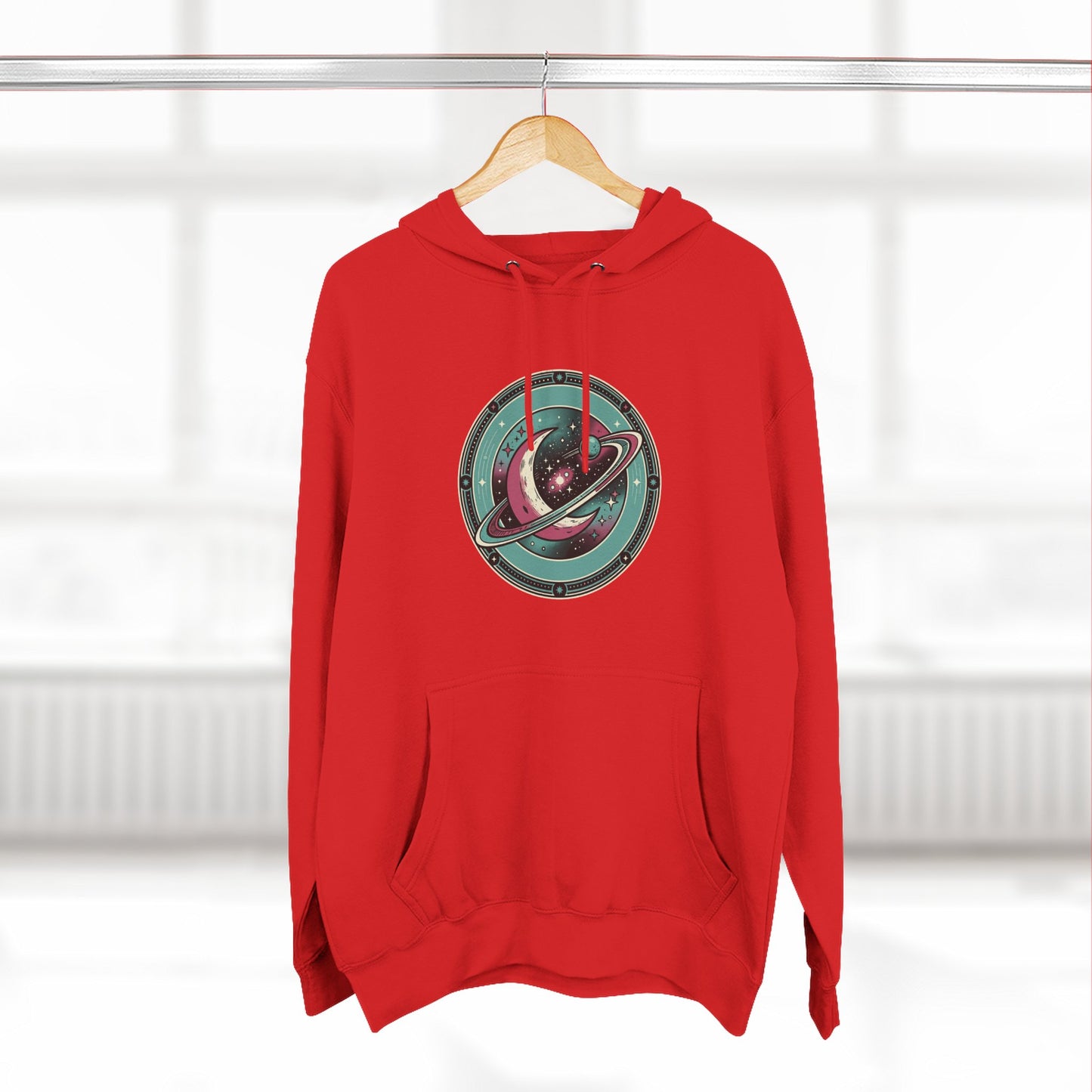 Saturn Planet Hoodie – Retro Space Ring Graphic Hoodie | Minimal Cosmic Aesthetic, Astronomy Hoodie, Unisex Hoodie
