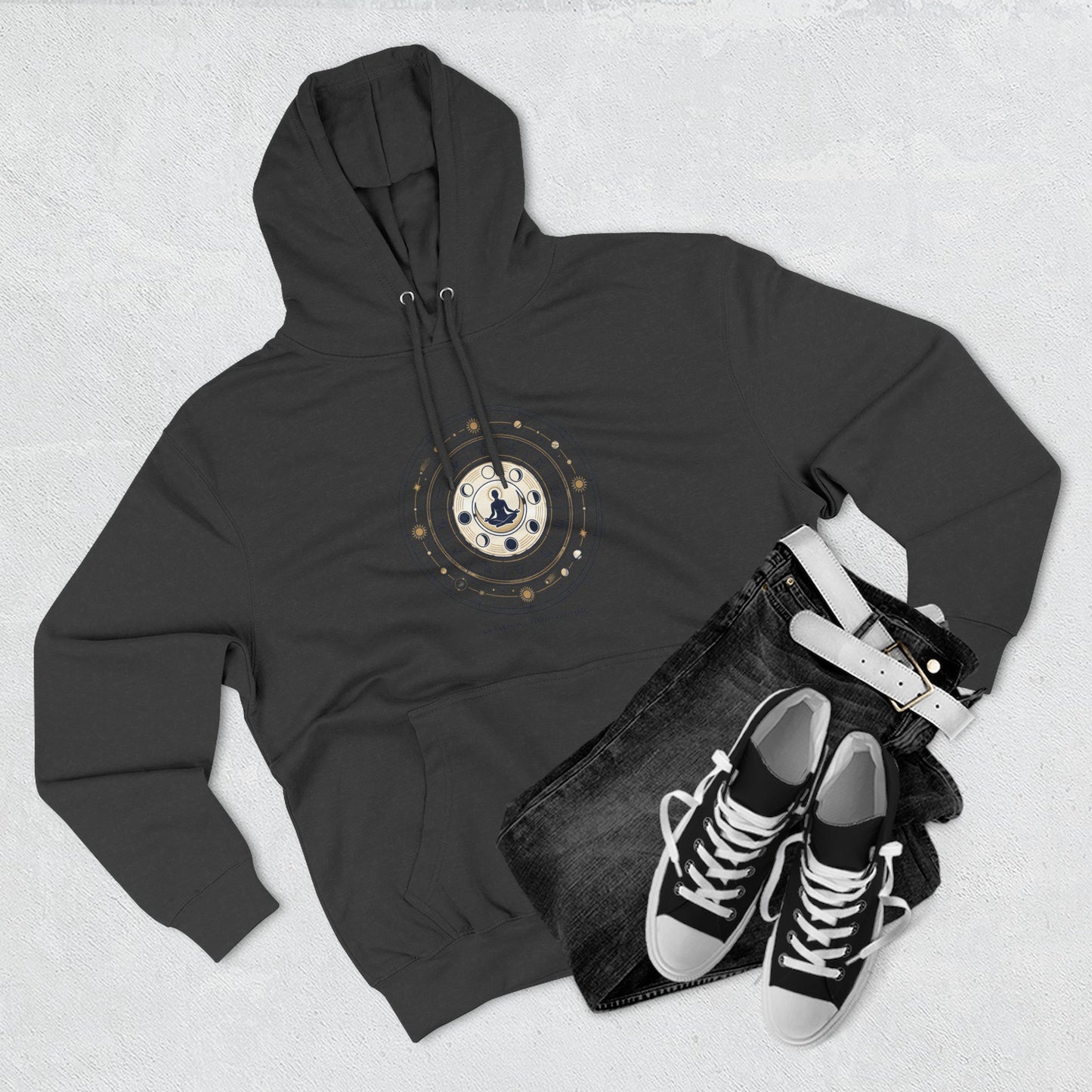 Zodiac Meditation Hoodie – Celestial Birth Chart Mandala Hoodie | Spiritual Astrology Sweatshirt, Unisex Hoodie