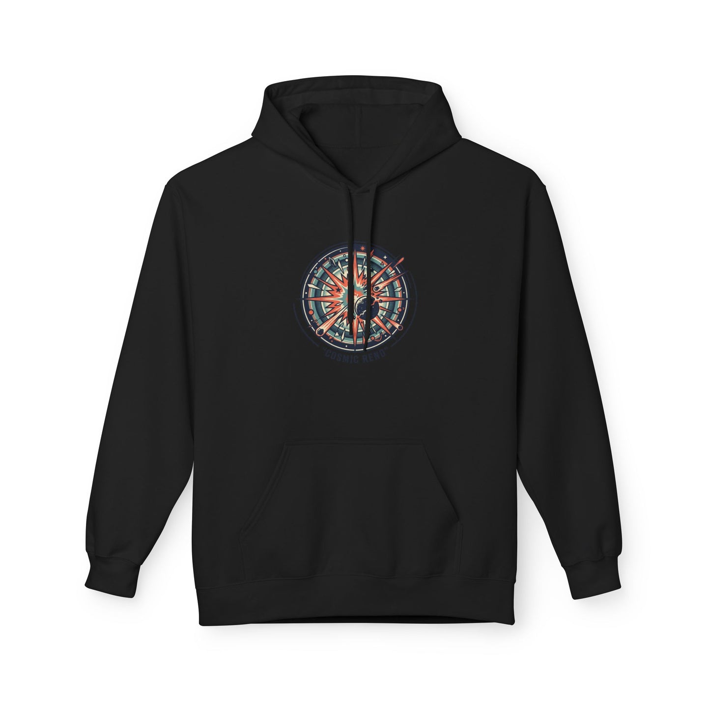 Cosmic Compass Hoodie – Retro Space Navigation Graphic Hoodie | Celestial Streetwear, Vintage Space Aesthetic, Unisex Hoodie