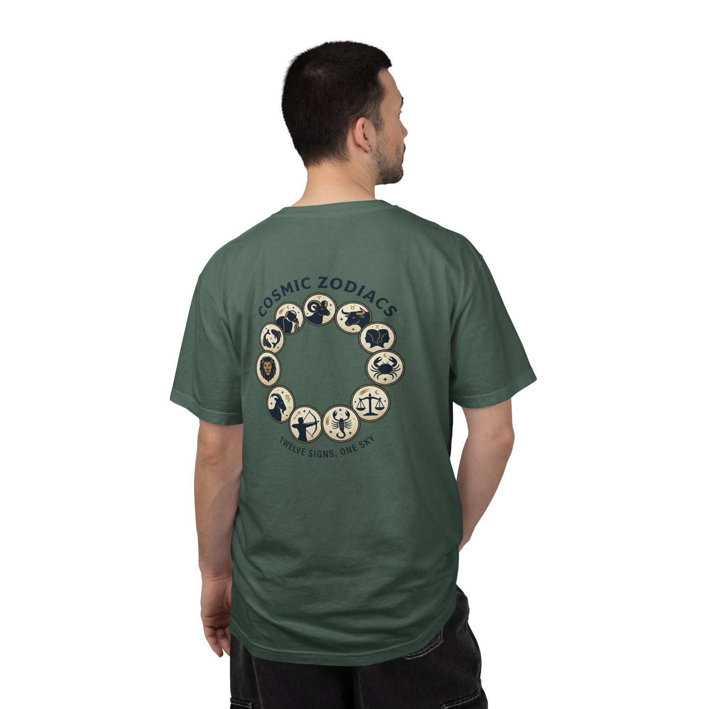 Zodiac Circle T-Shirt – Cosmic Zodiac Astrology Graphic Tee | Celestial Star Sign Shirt, Unisex Tee