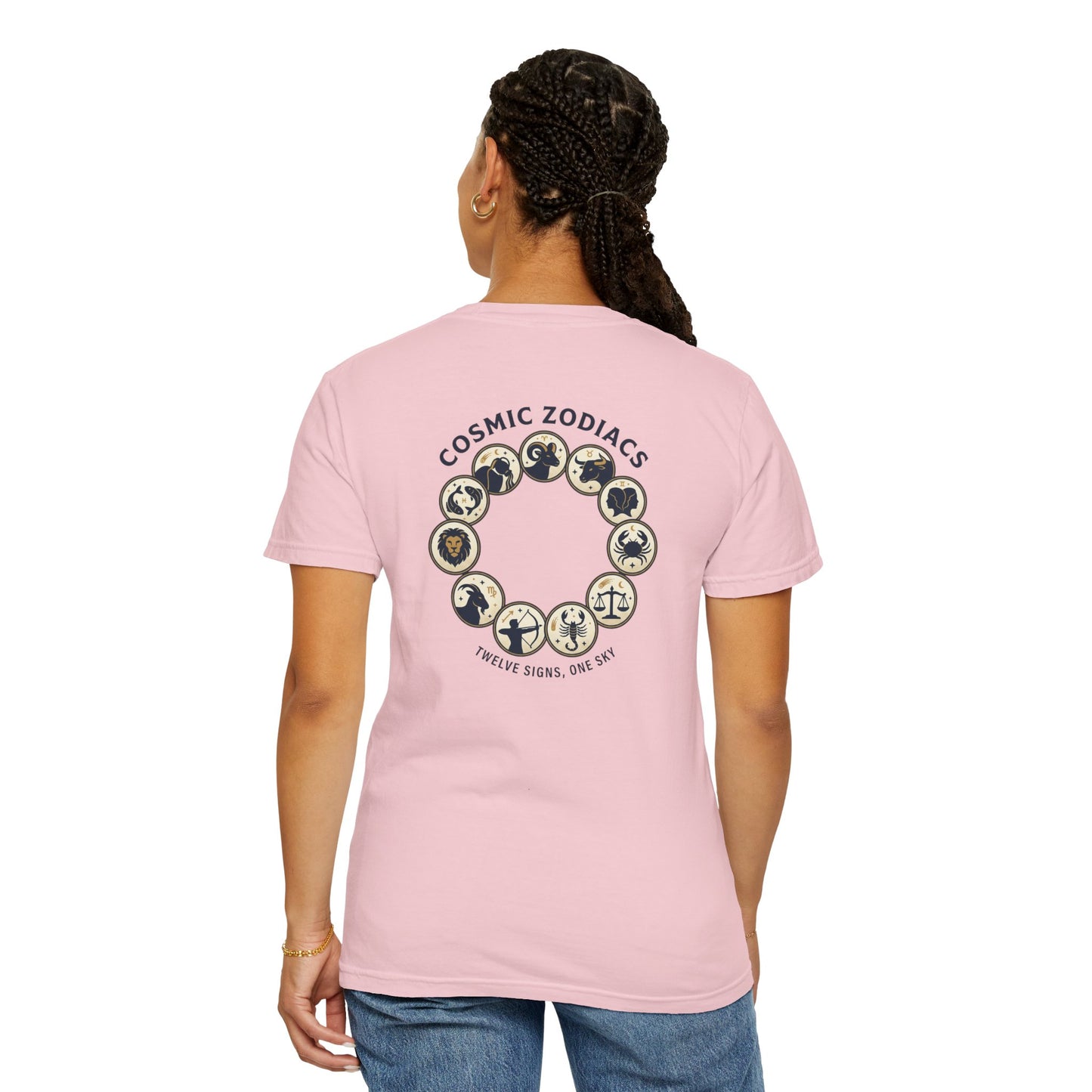 Zodiac Circle T-Shirt – Cosmic Zodiac Astrology Graphic Tee | Celestial Star Sign Shirt, Unisex Tee