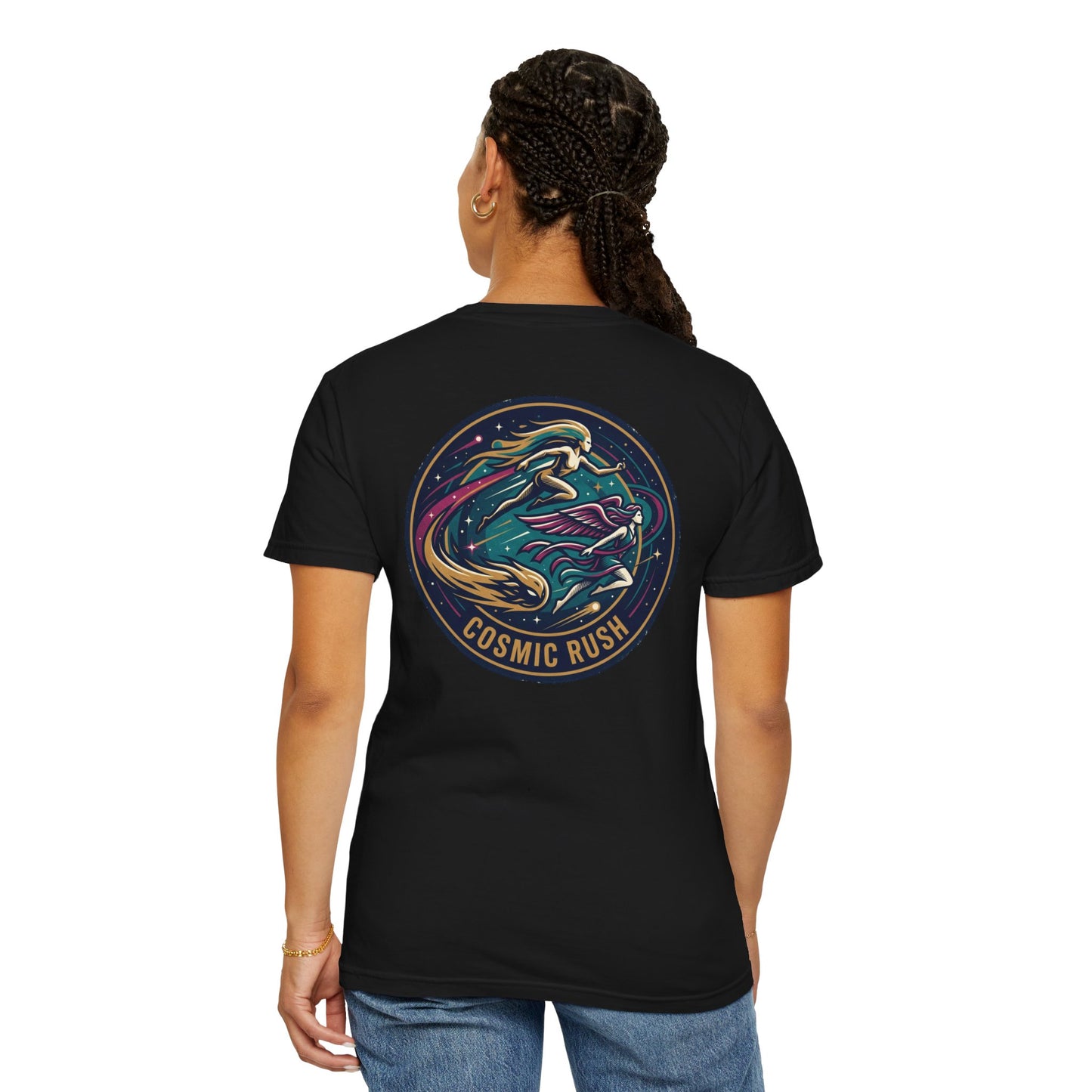 Cosmic Rush Skate T-Shirt – Retro Space Surf Graphic Tee | Vintage Cosmic Wave Shirt, Unisex Casual Tee