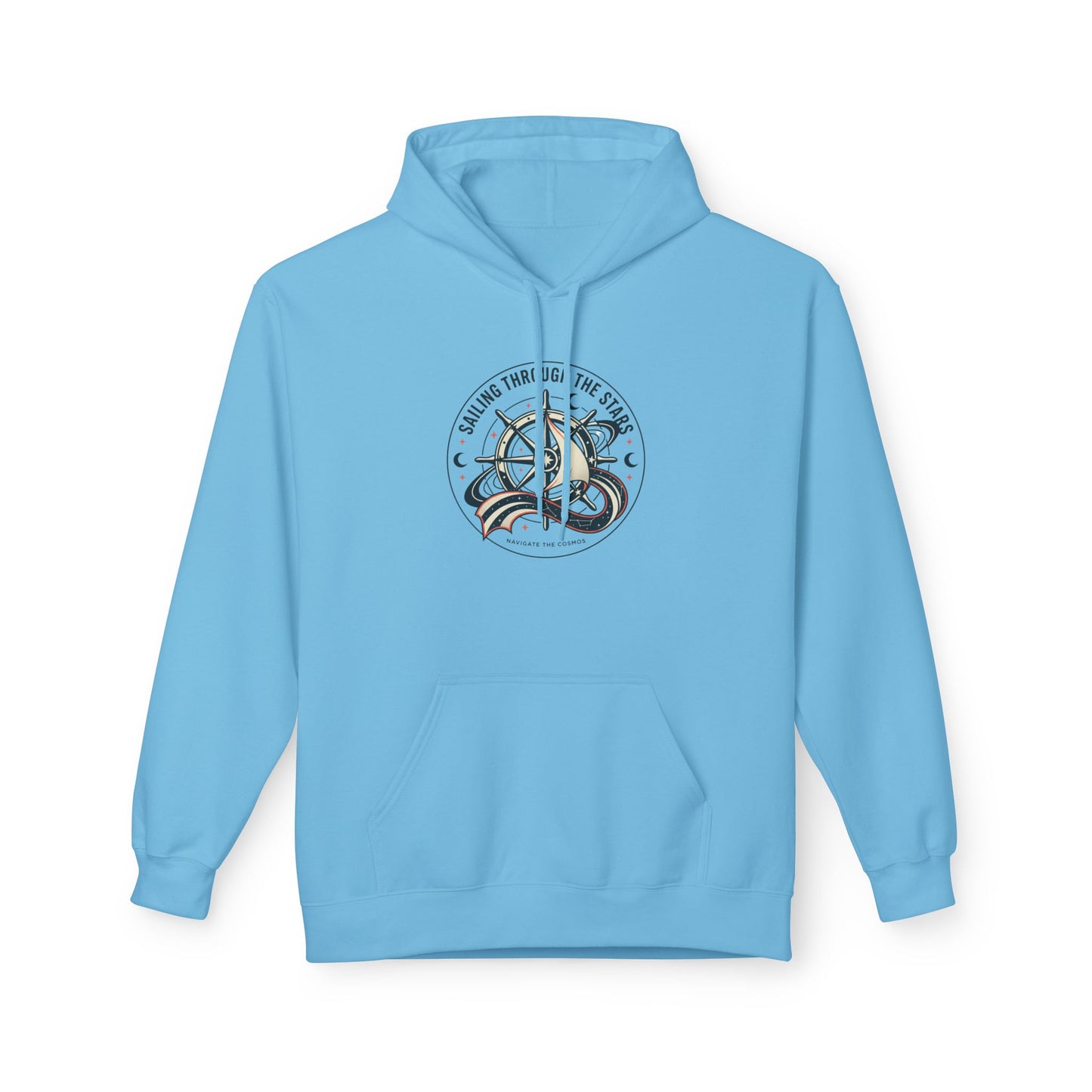 Celestial Nautical Hoodie – Spiritual Ocean Compass & Swirl Design | Astrology, Cosmic Streetwear, Unisex Hoodie