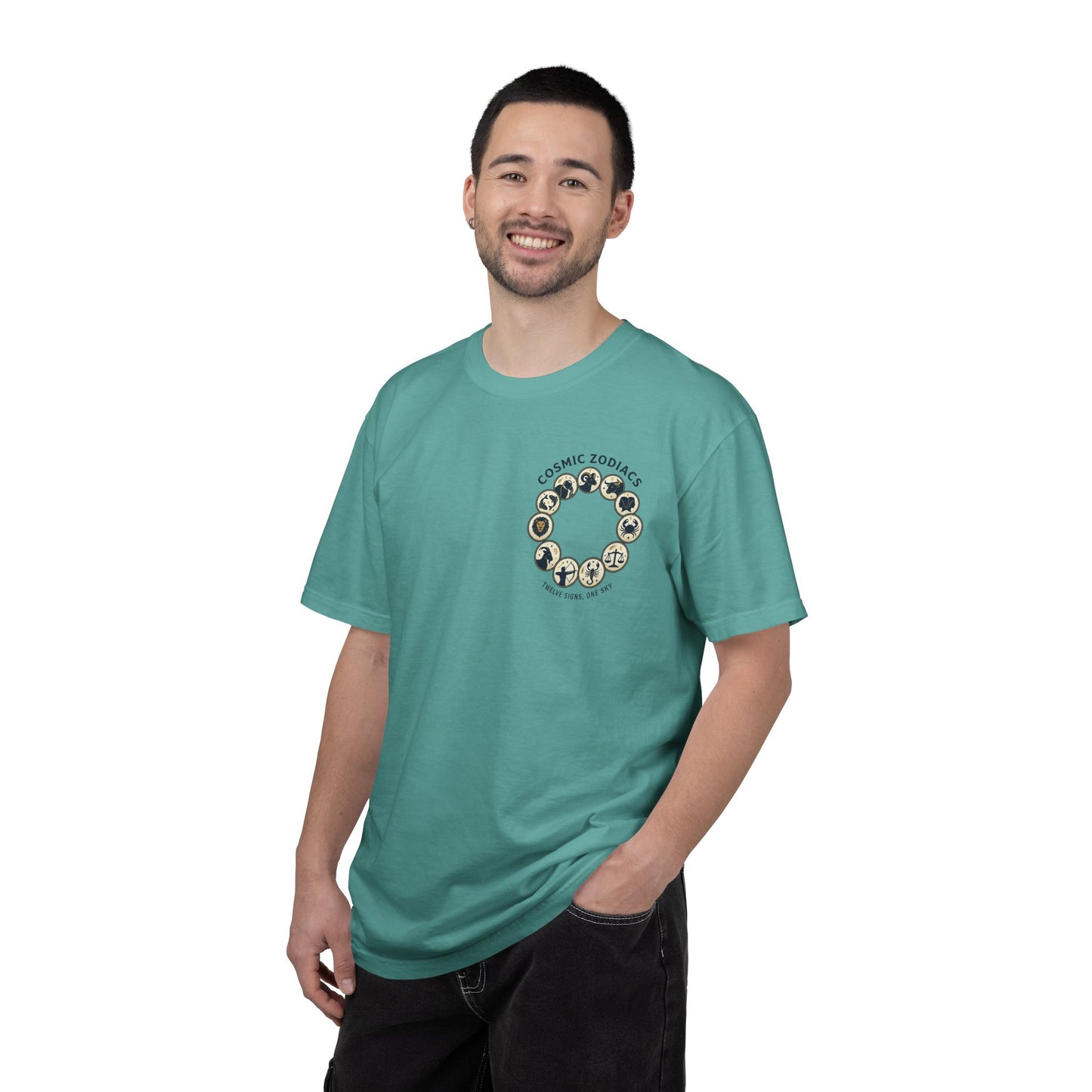 Zodiac Circle T-Shirt – Cosmic Zodiac Astrology Graphic Tee | Celestial Star Sign Shirt, Unisex Tee