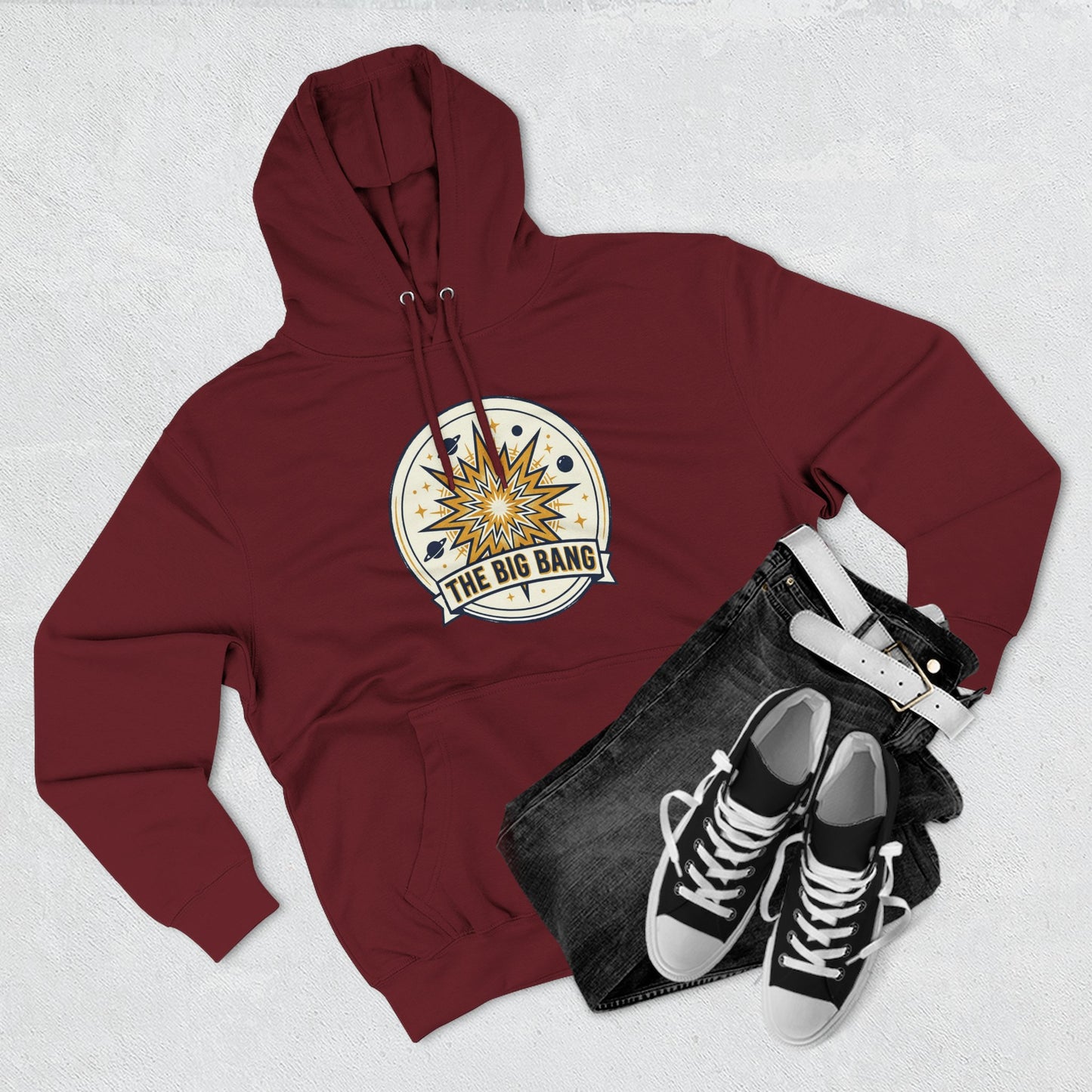Big Bang Hoodie – Retro Starburst Universe Graphic Hoodie | Astronomy Science Hoodie, Cosmic Streetwear, Unisex Hoodie