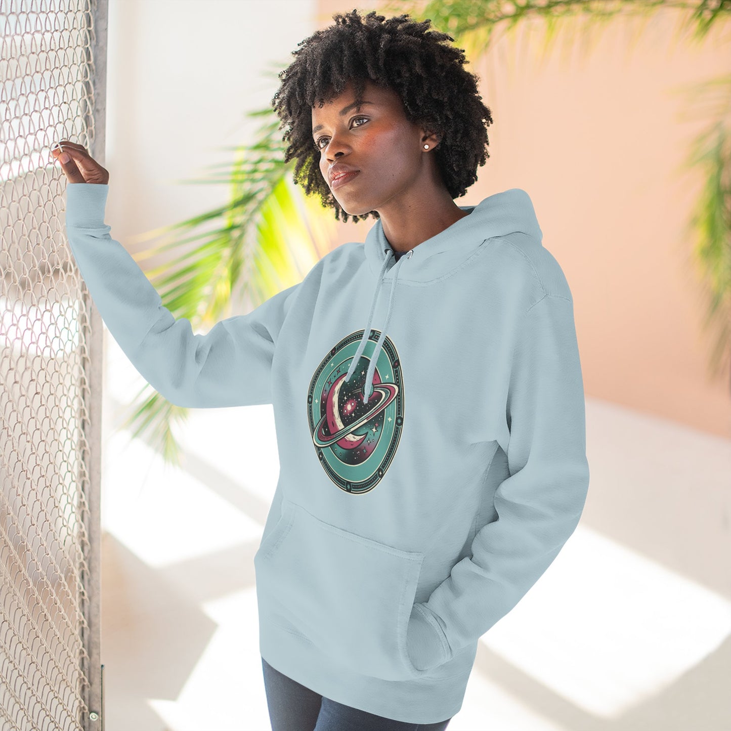 Saturn Planet Hoodie – Retro Space Ring Graphic Hoodie | Minimal Cosmic Aesthetic, Astronomy Hoodie, Unisex Hoodie