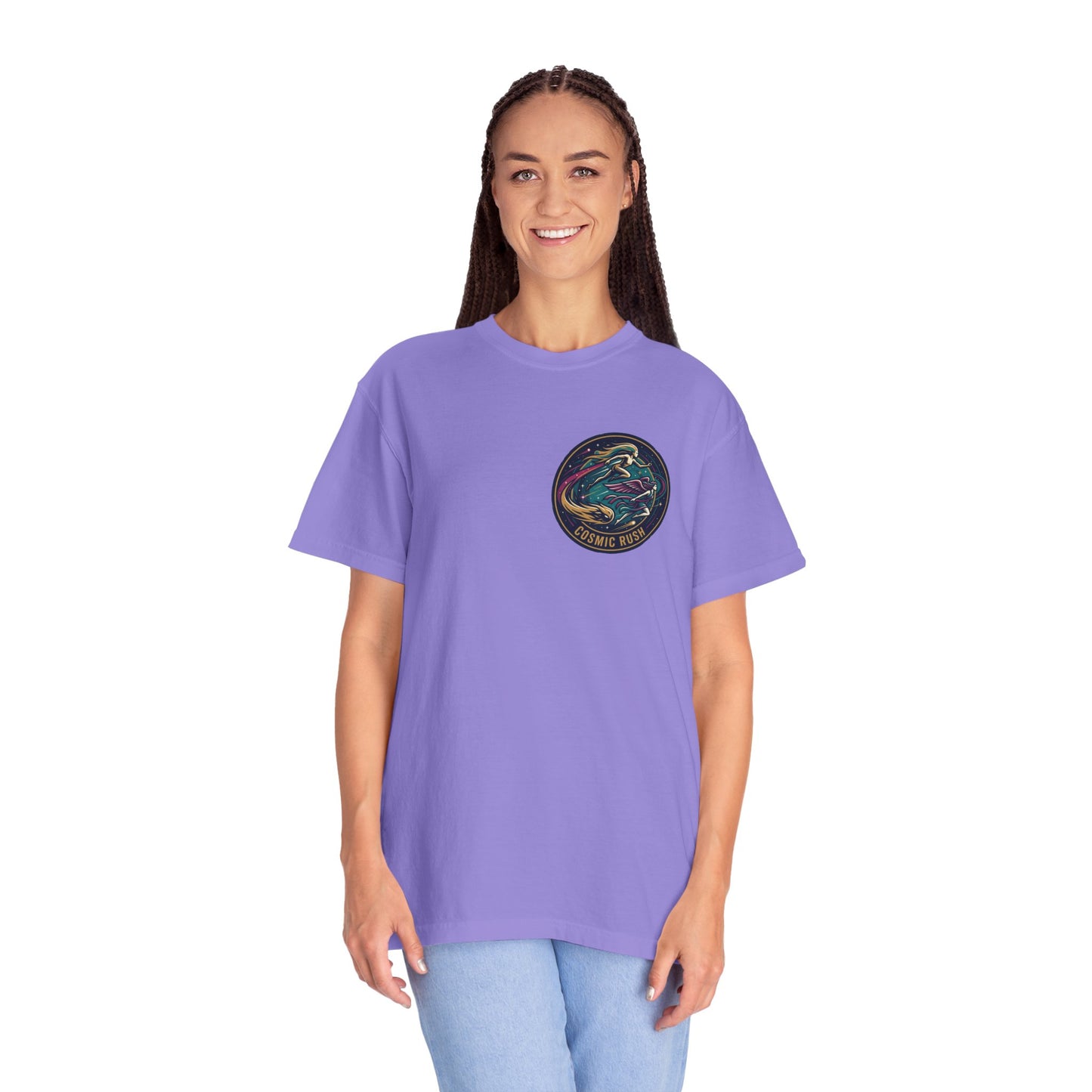 Cosmic Rush Skate T-Shirt – Retro Space Surf Graphic Tee | Vintage Cosmic Wave Shirt, Unisex Casual Tee