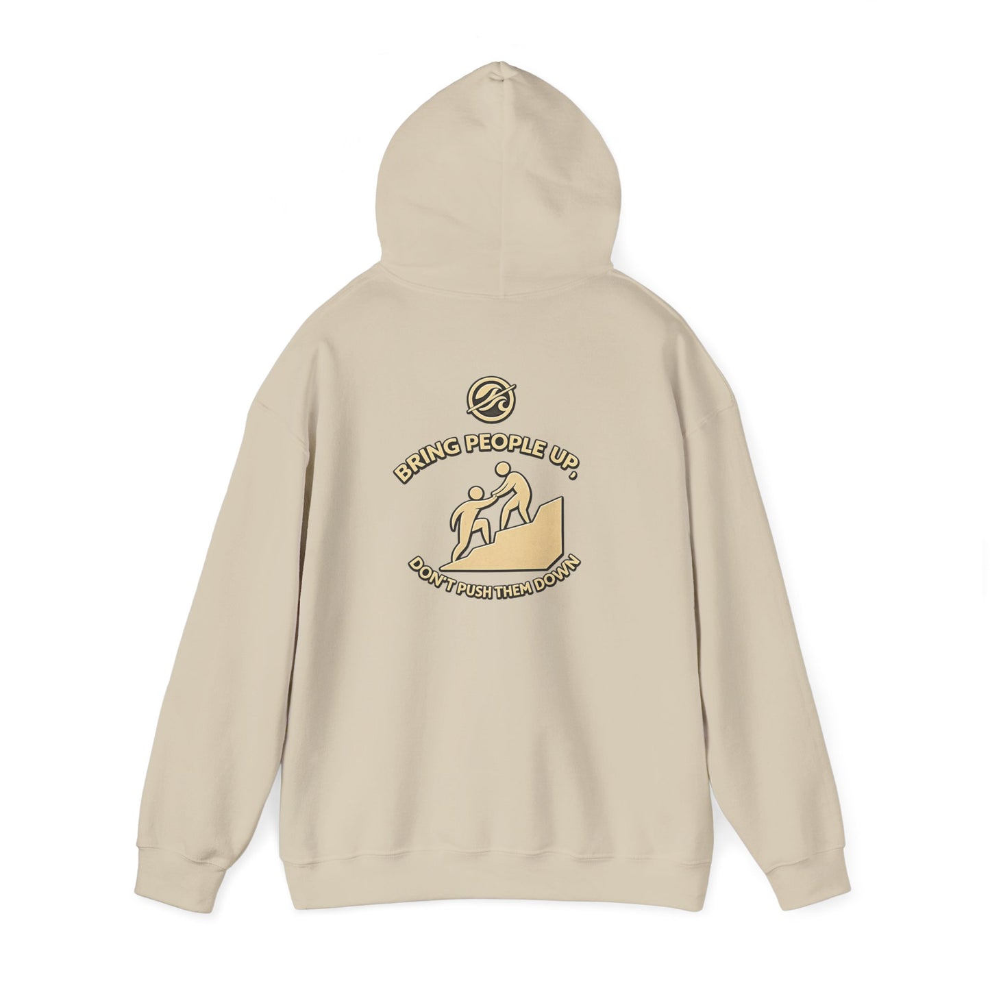 Without Wax Hoodie – “Bring People Up” Motivational Graphic Sweatshirt | Minimal Inspirational Streetwear
