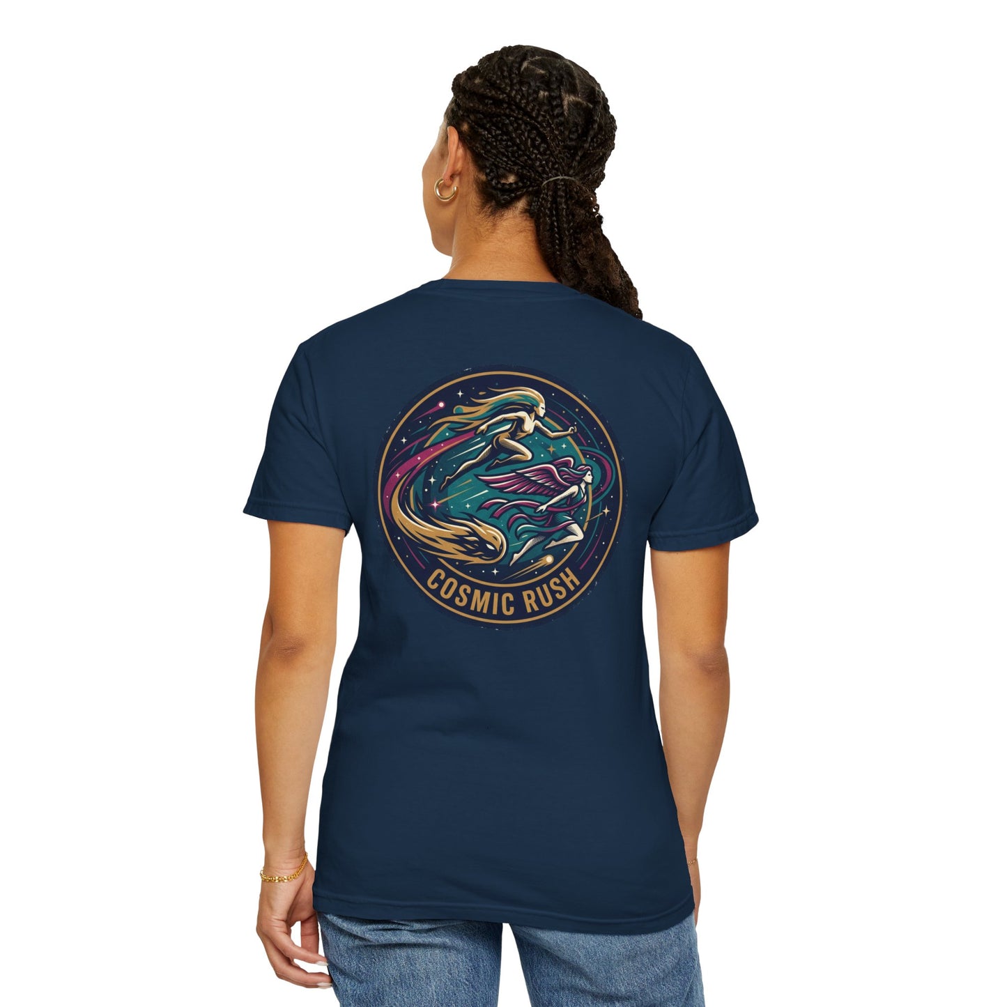 Cosmic Rush Skate T-Shirt – Retro Space Surf Graphic Tee | Vintage Cosmic Wave Shirt, Unisex Casual Tee