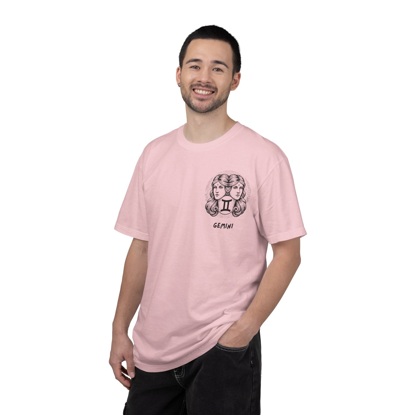Gemini Zodiac T-Shirt – Twin Faces Astrology Tee | Minimal Celestial Graphic Shirt