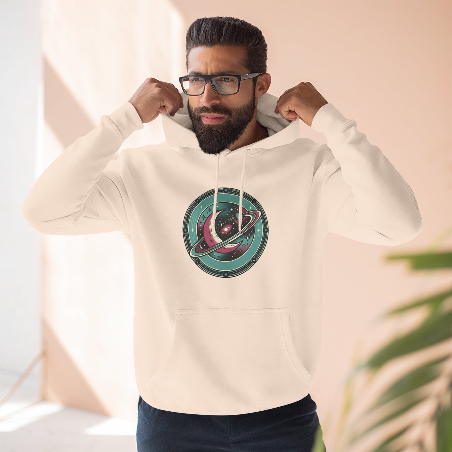 Saturn Planet Hoodie – Retro Space Ring Graphic Hoodie | Minimal Cosmic Aesthetic, Astronomy Hoodie, Unisex Hoodie