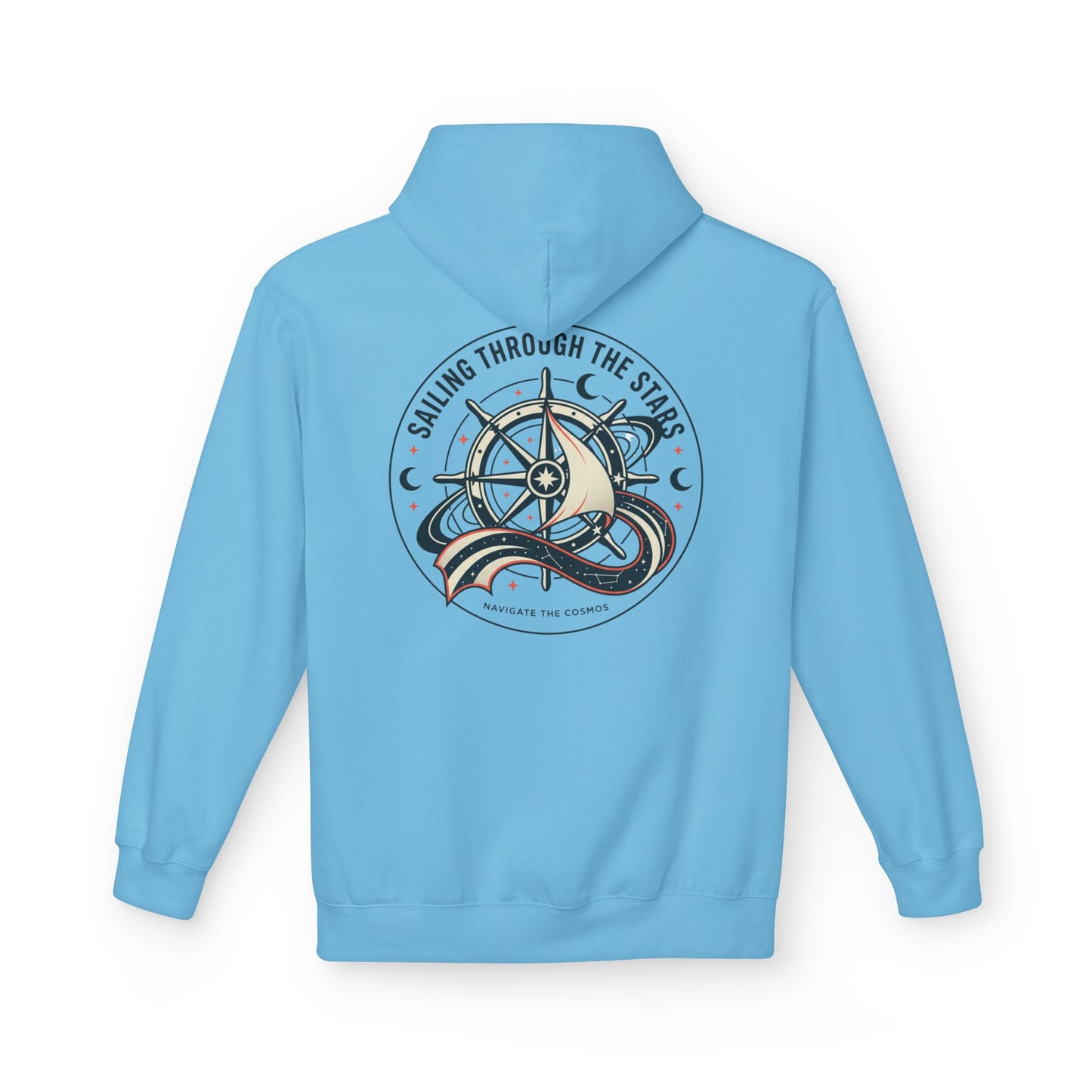 Celestial Nautical Hoodie – Spiritual Ocean Compass & Swirl Design | Astrology, Cosmic Streetwear, Unisex Hoodie