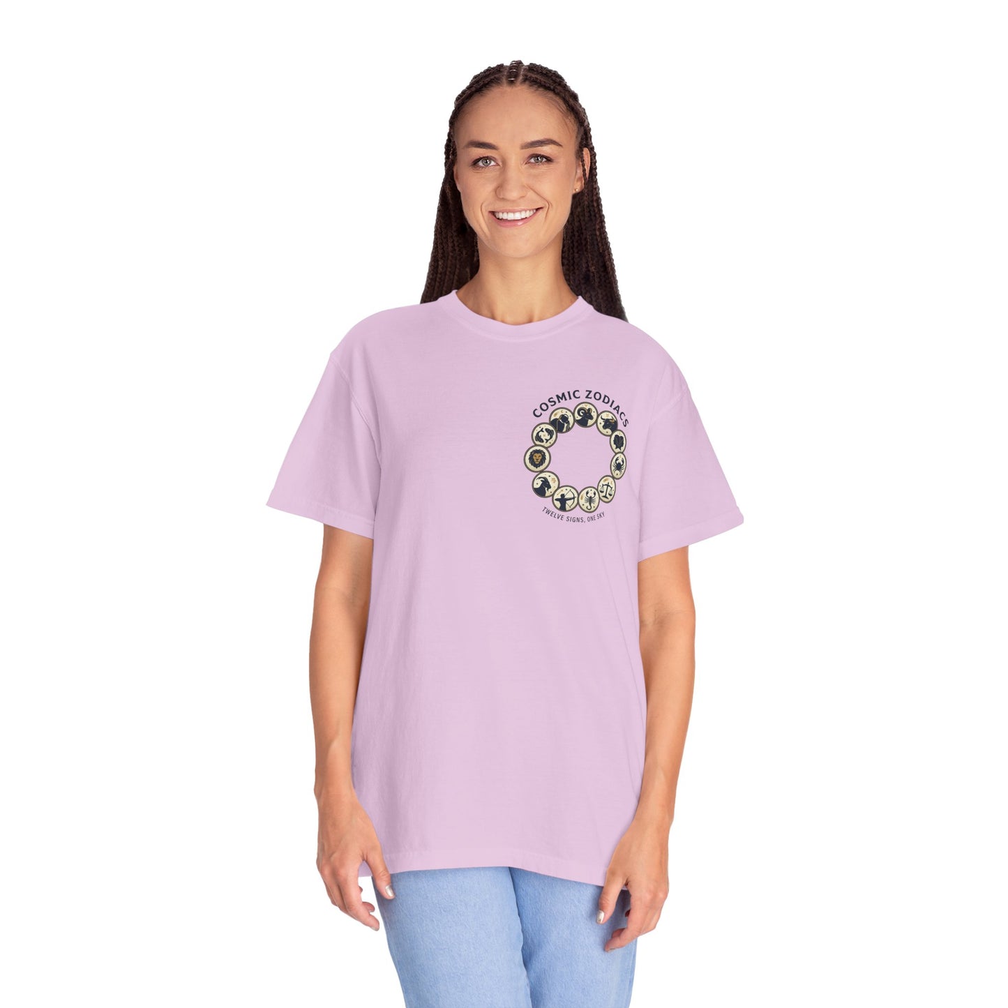 Zodiac Circle T-Shirt – Cosmic Zodiac Astrology Graphic Tee | Celestial Star Sign Shirt, Unisex Tee