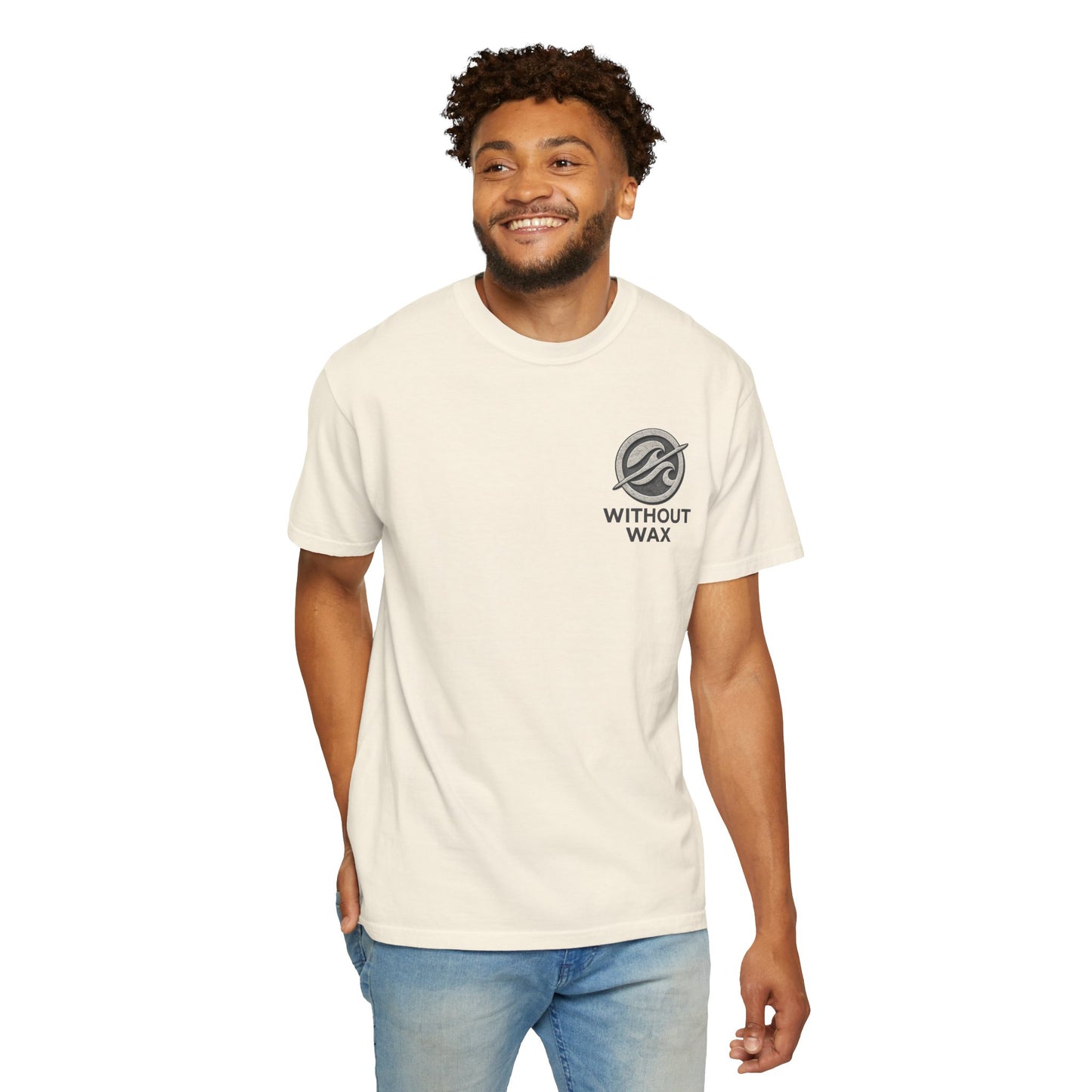 Without Wax Surf Logo T-Shirt – Coastal Wave Badge Graphic Tee | Vintage Streetwear Shirt