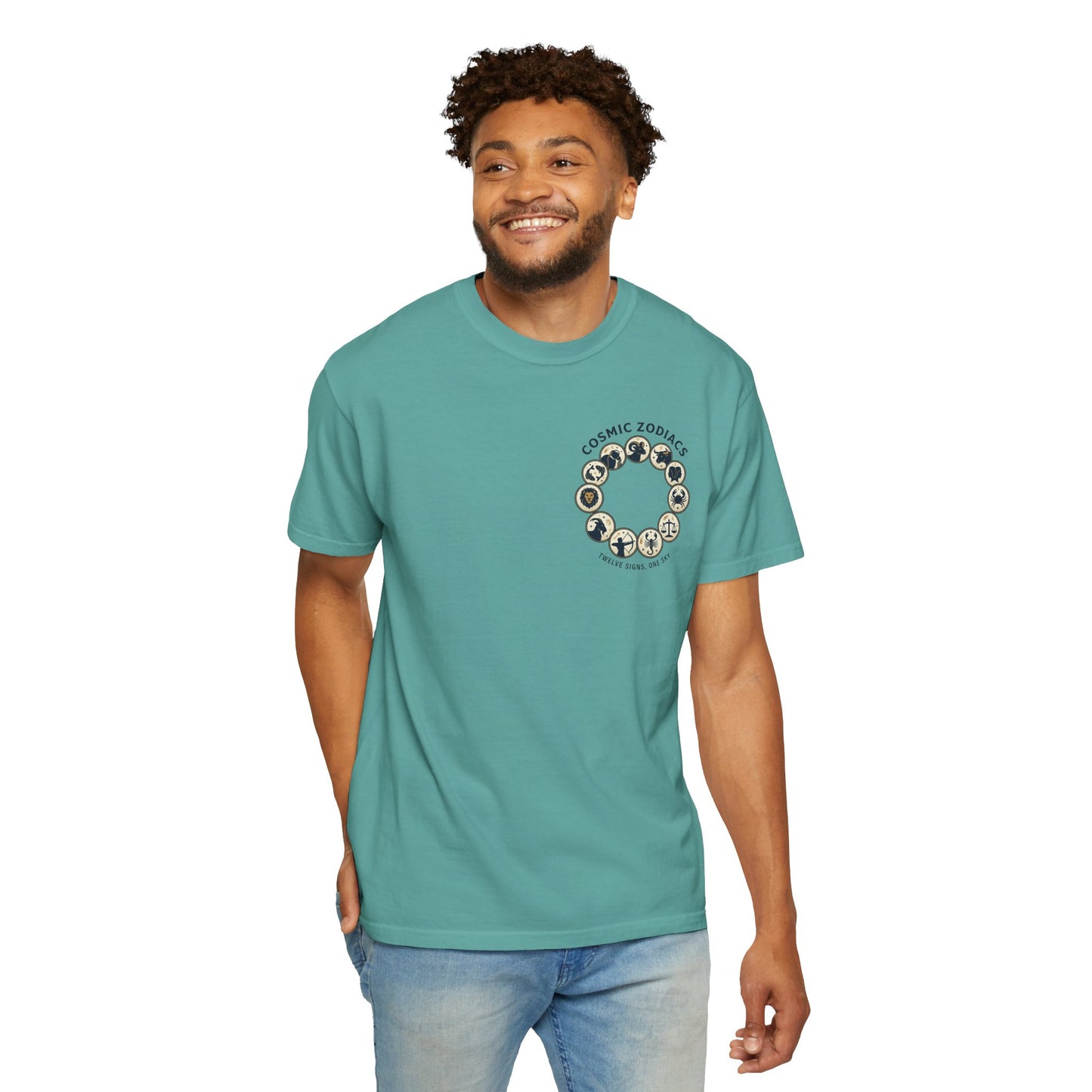 Zodiac Circle T-Shirt – Cosmic Zodiac Astrology Graphic Tee | Celestial Star Sign Shirt, Unisex Tee