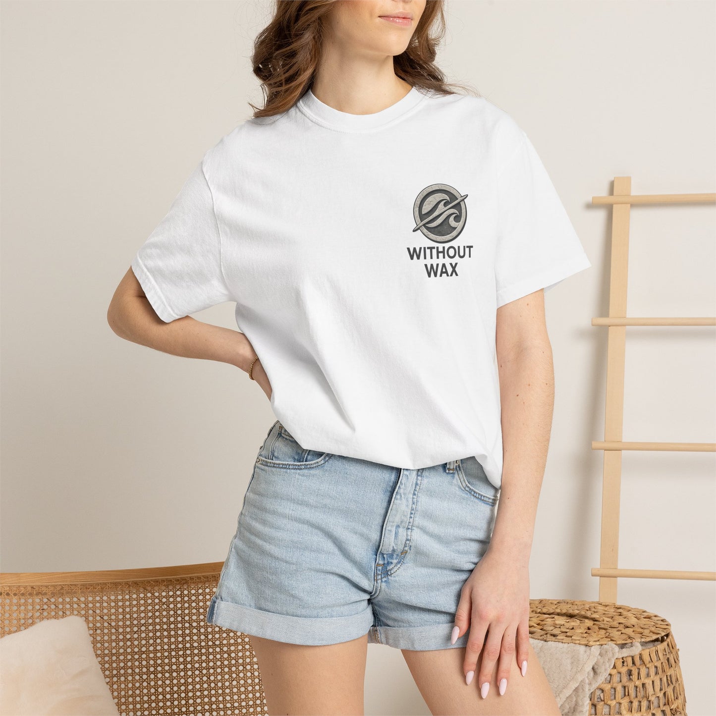 Without Wax Surf Logo T-Shirt – Coastal Wave Badge Graphic Tee | Vintage Streetwear Shirt