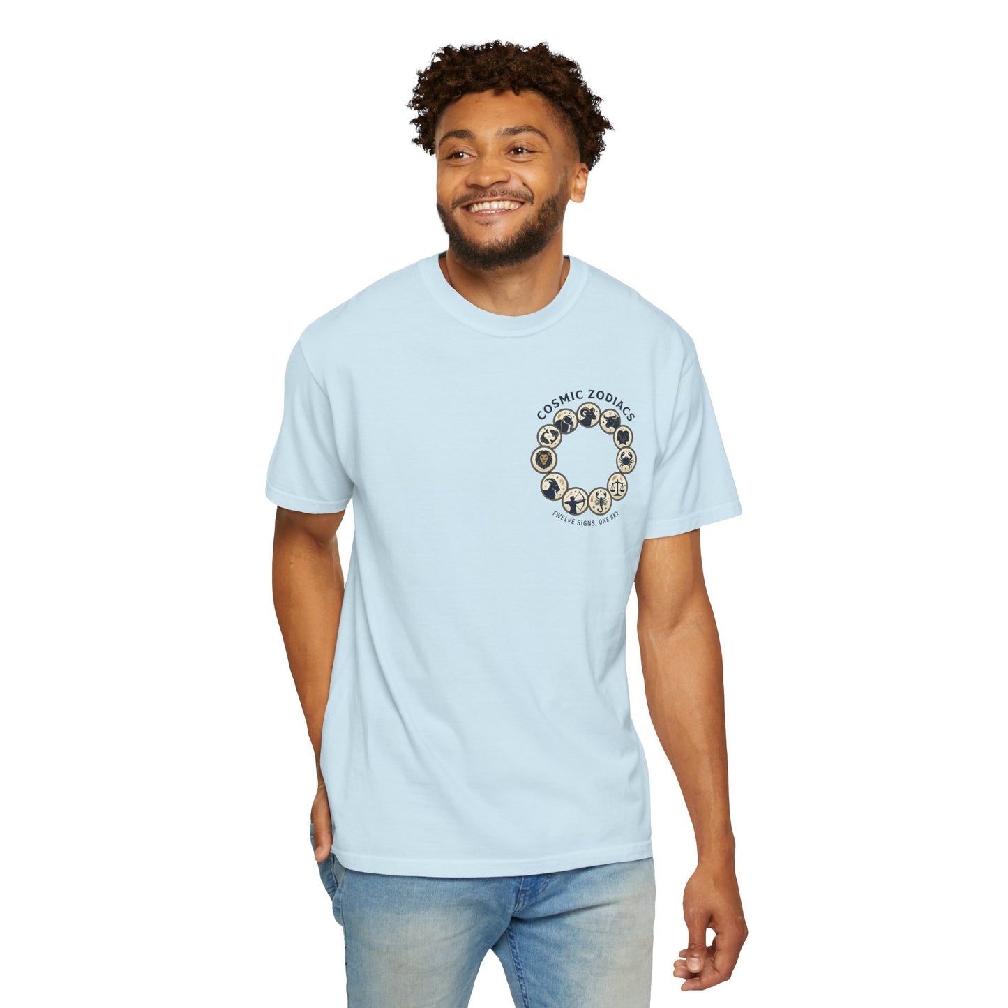 Zodiac Circle T-Shirt – Cosmic Zodiac Astrology Graphic Tee | Celestial Star Sign Shirt, Unisex Tee