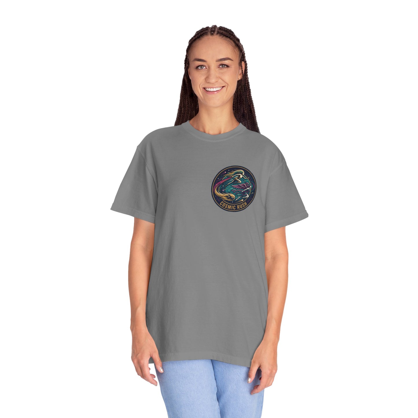Cosmic Rush Skate T-Shirt – Retro Space Surf Graphic Tee | Vintage Cosmic Wave Shirt, Unisex Casual Tee