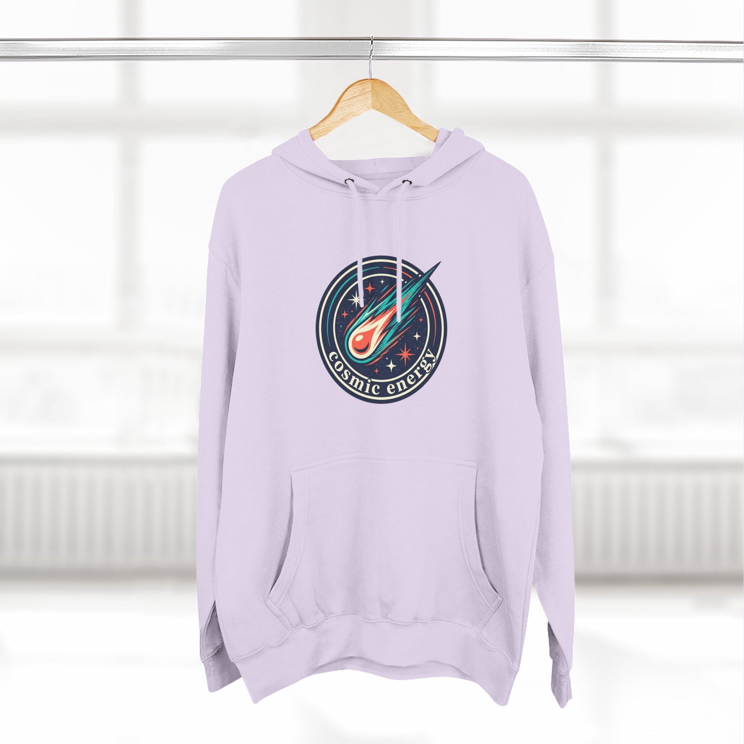 Cosmic Energy Hoodie – Meteor & Shooting Star Graphic Hoodie | Space Aesthetic, Celestial Streetwear, Unisex Hoodie