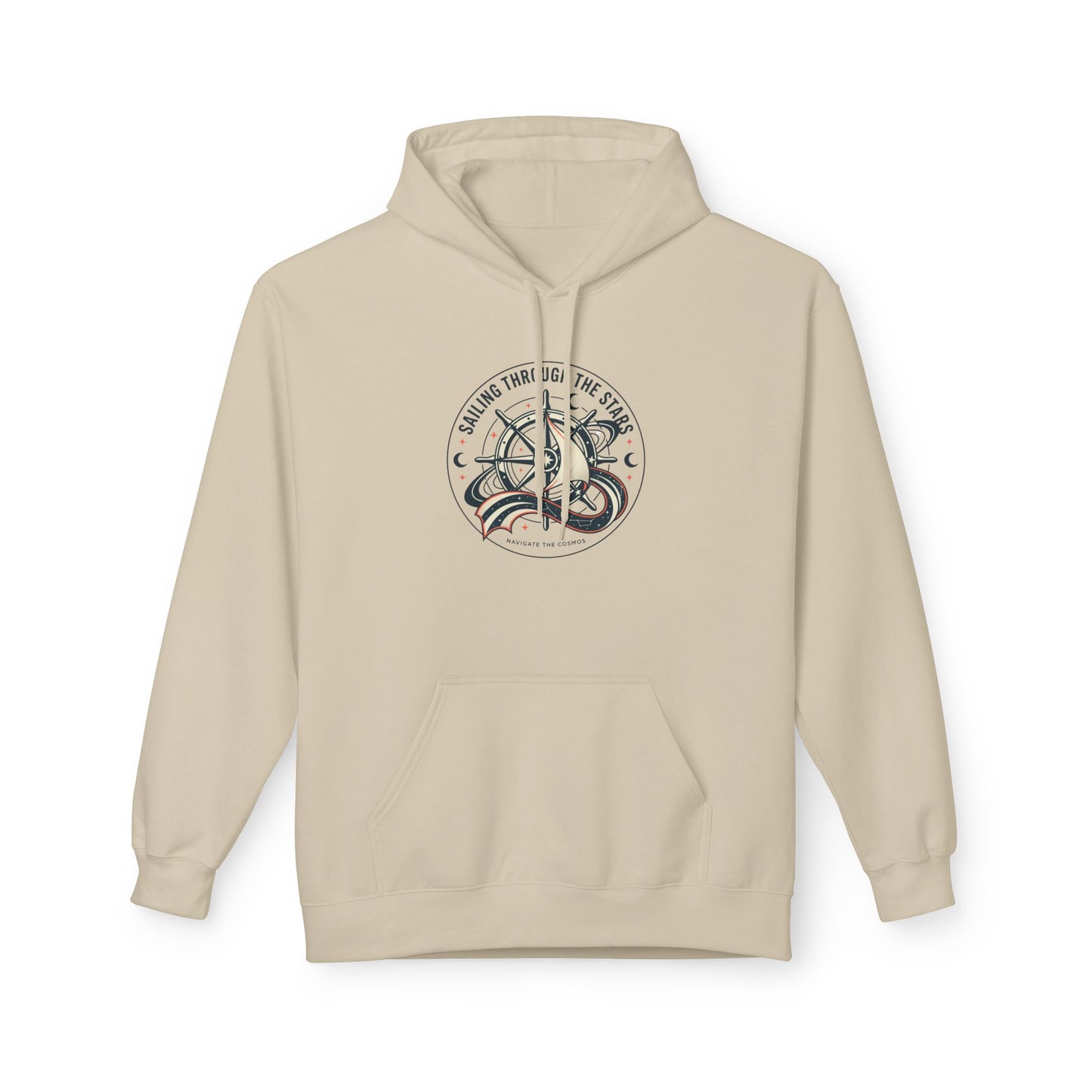 Celestial Nautical Hoodie – Spiritual Ocean Compass & Swirl Design | Astrology, Cosmic Streetwear, Unisex Hoodie