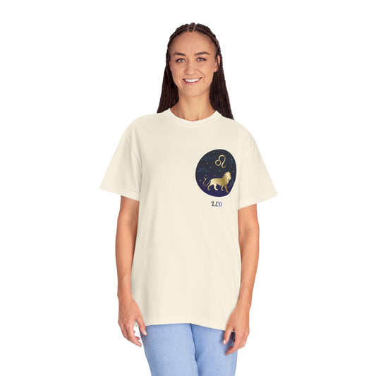 Leo Zodiac T-Shirt – Gold Lion Constellation Graphic Tee | Celestial Astrology Shirt