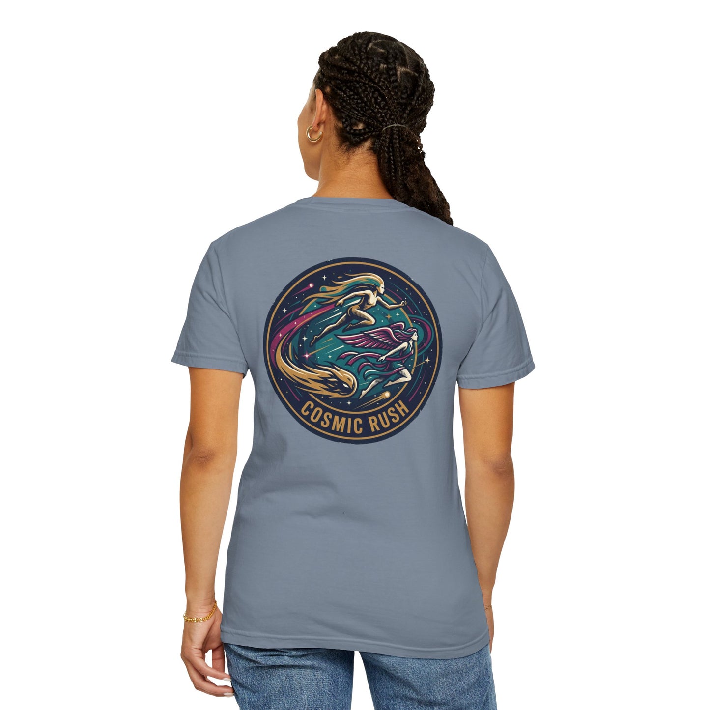 Cosmic Rush Skate T-Shirt – Retro Space Surf Graphic Tee | Vintage Cosmic Wave Shirt, Unisex Casual Tee