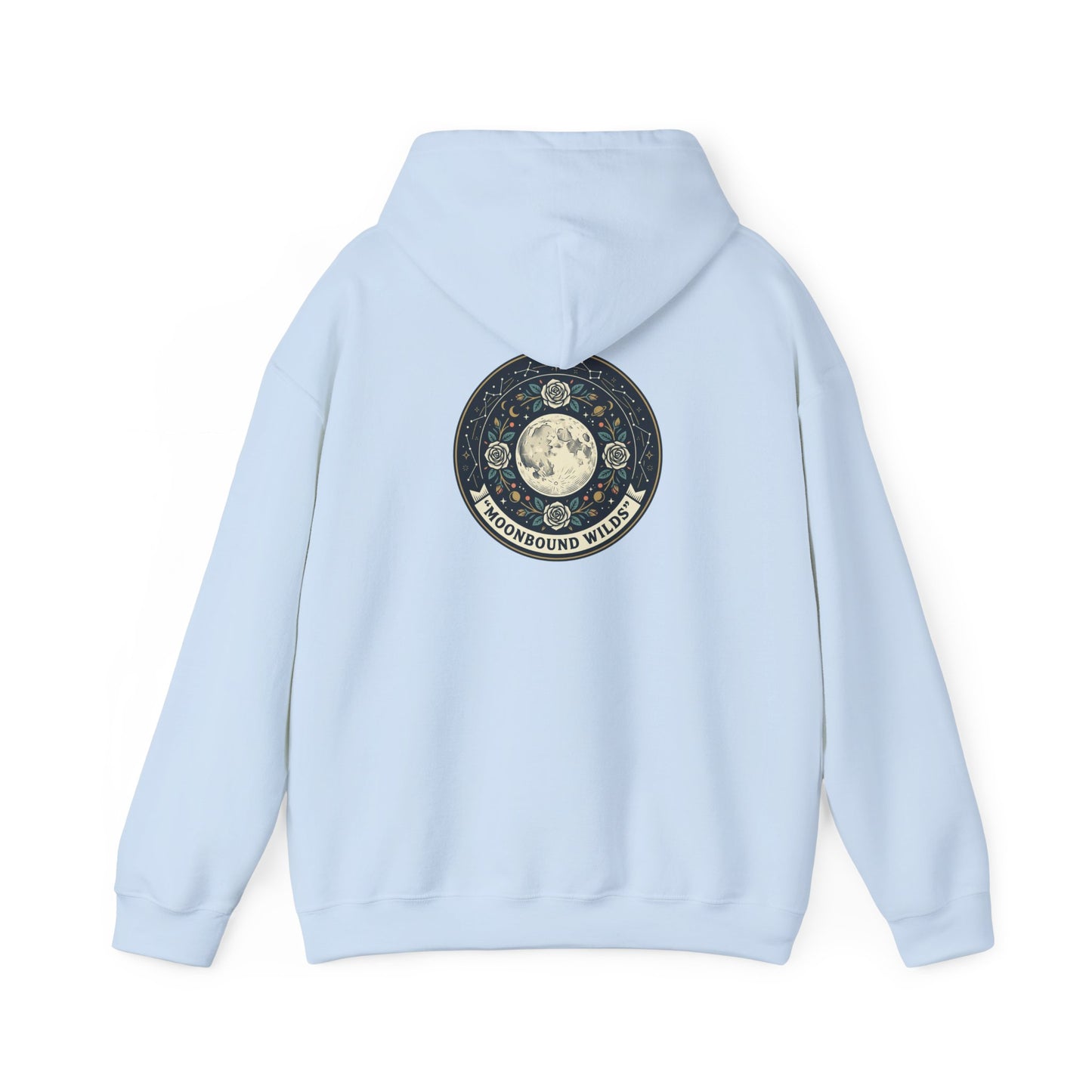 Moonbound Wilds Hoodie – Celestial Wolf Moon Graphic Sweatshirt | Vintage Cosmic Streetwear