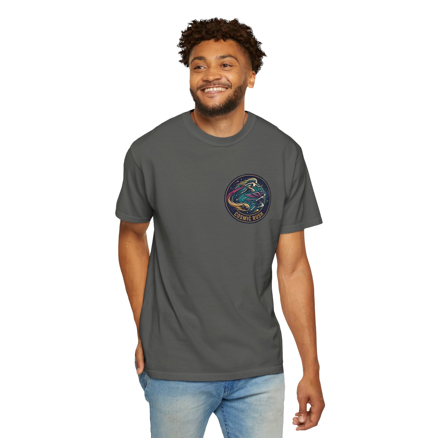 Cosmic Rush Skate T-Shirt – Retro Space Surf Graphic Tee | Vintage Cosmic Wave Shirt, Unisex Casual Tee